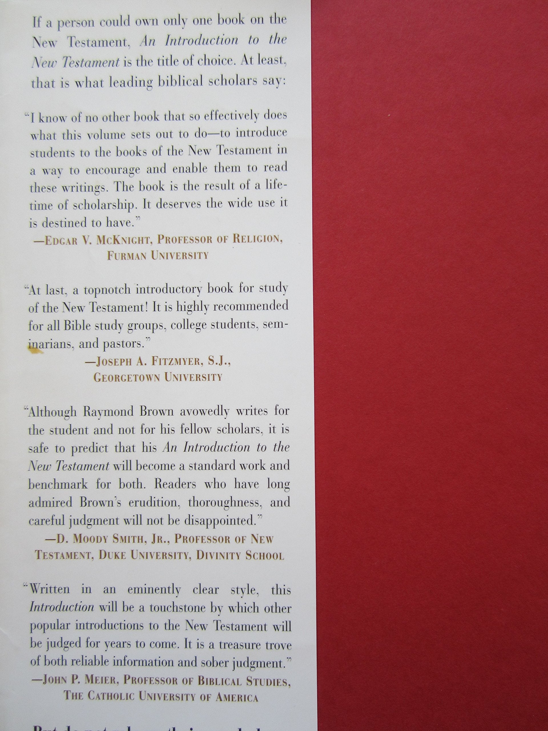 An Introduction to the New Testament (Anchor Bible Reference Library)