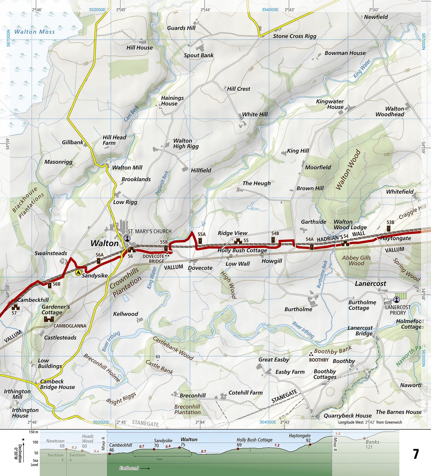 Hadrian's Wall Path Map (National Geographic Trails Illustrated Map, 4009)