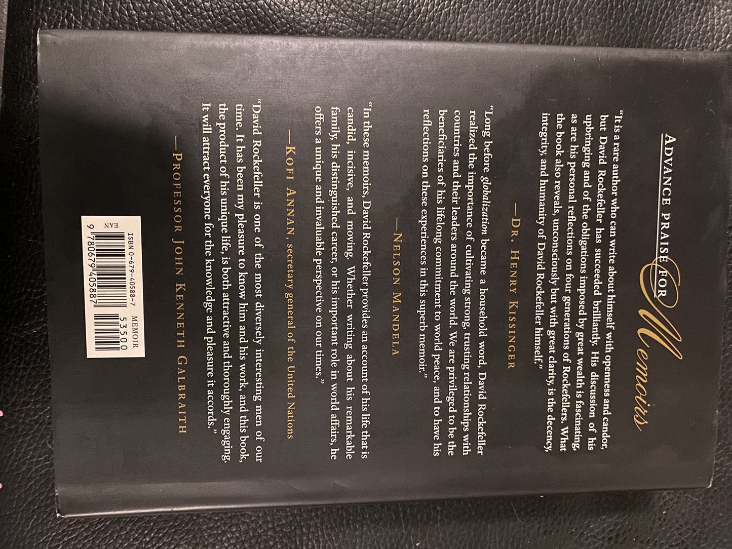 David Rockefeller: Memoirs