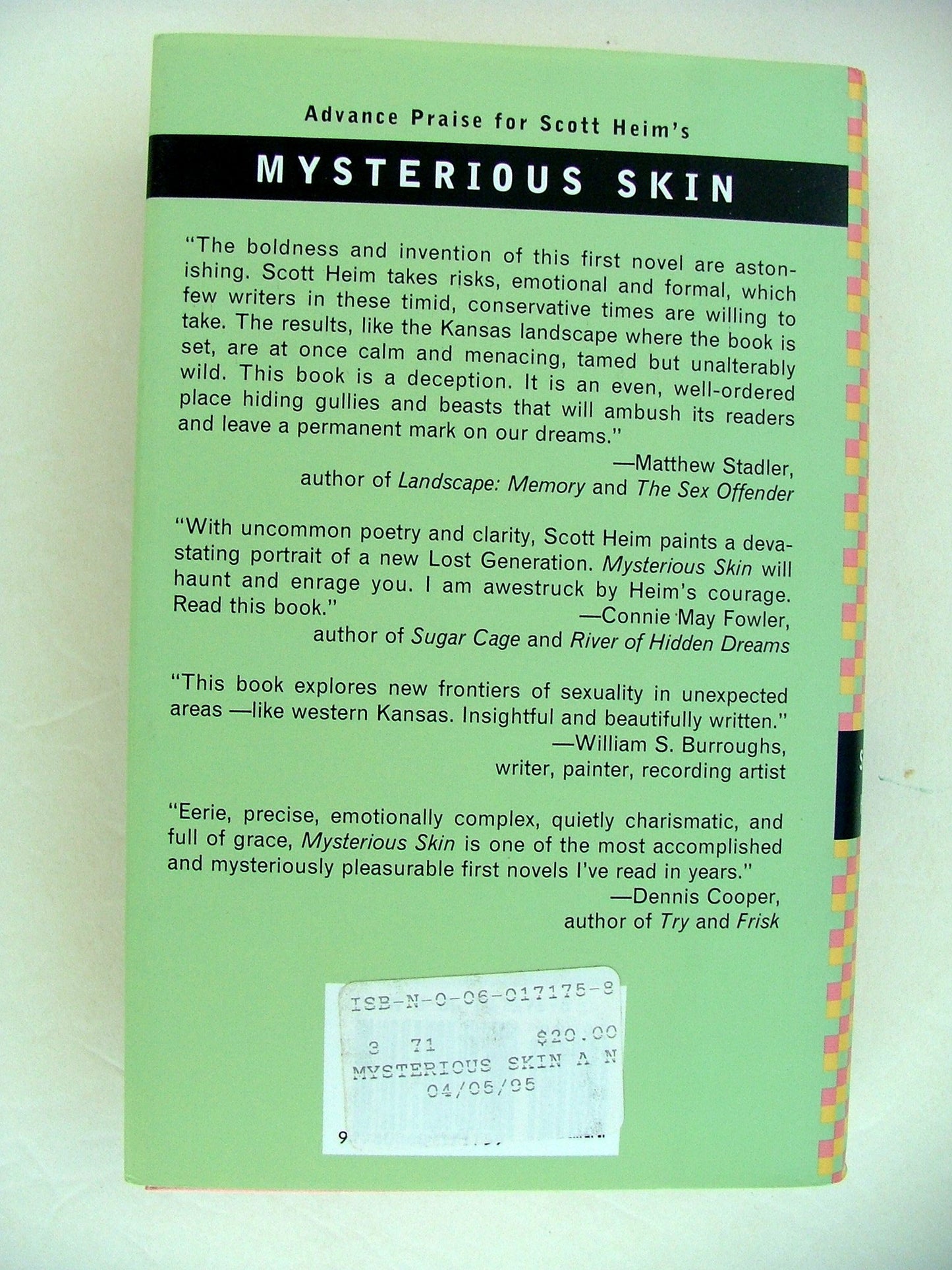 Mysterious Skin: A Novel