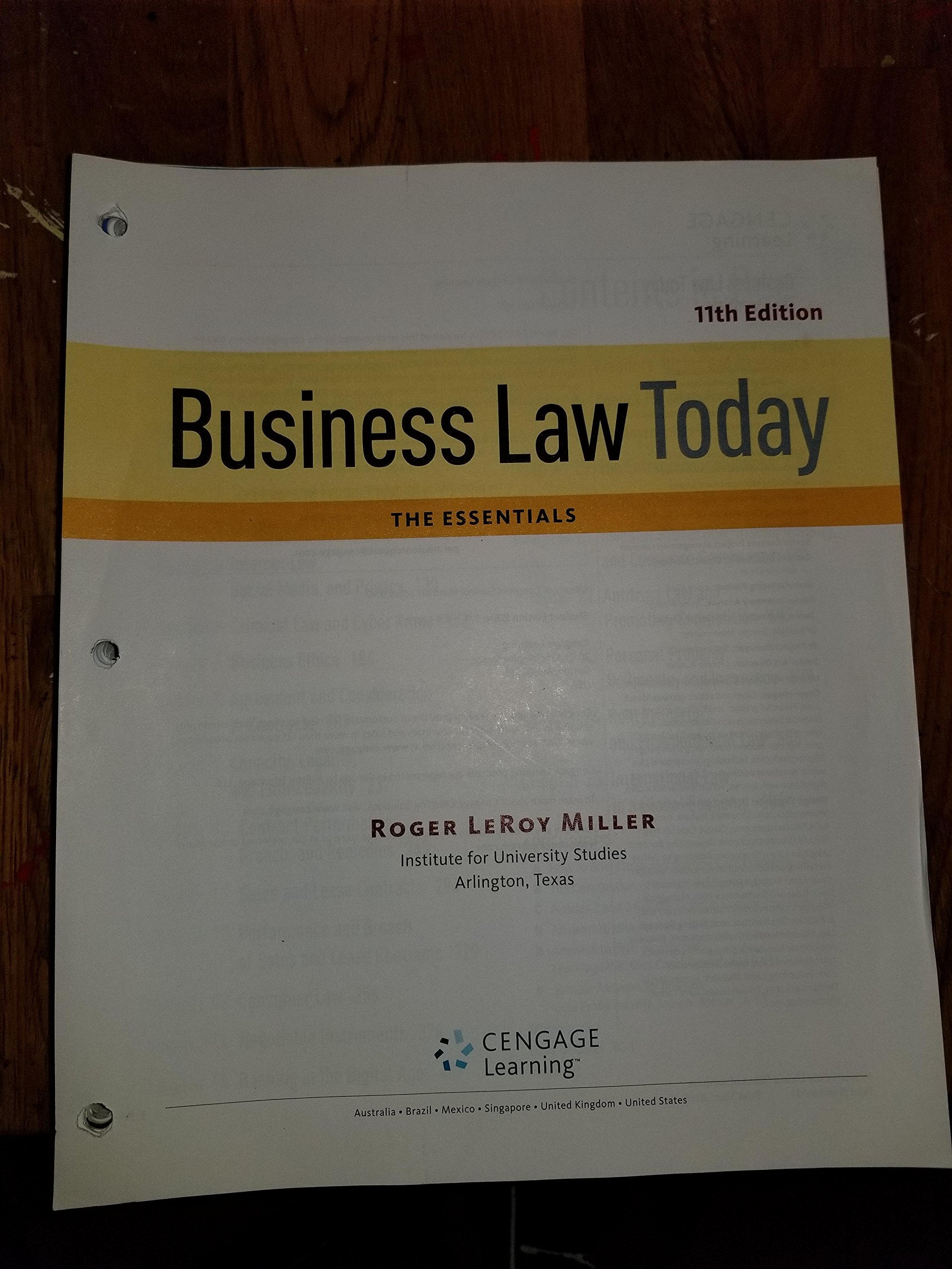 Cengage Advantage Books: Business Law Today, The Essentials: Text and Summarized Cases