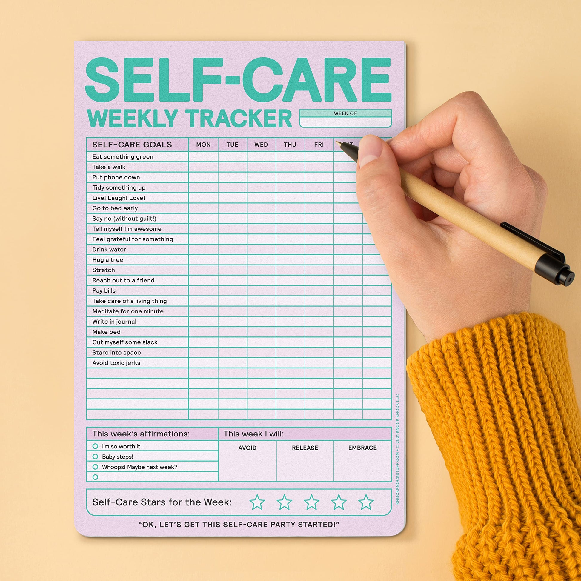 Knock Knock Self-Care Weekly Tracker Pad & Checklist Note Pad (Pastel Version) (Knock Knock Pads)