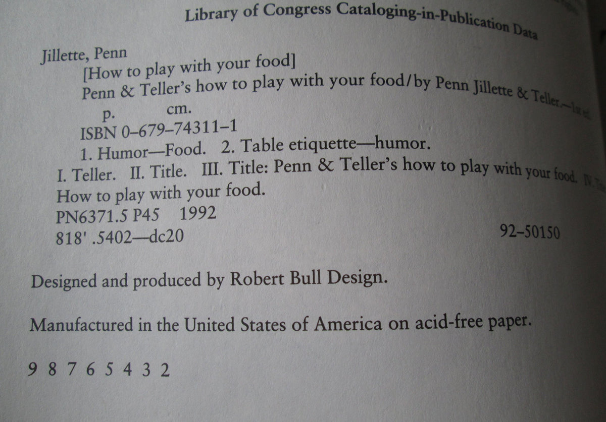 Penn and Teller's How to Play with Your Food