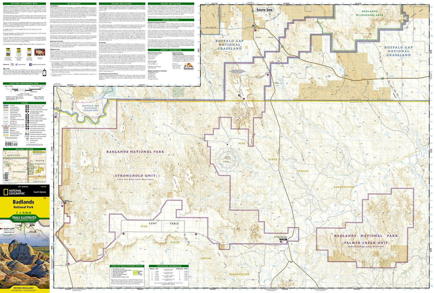 Badlands National Park: South Dakota, USA Outdoor Recreation Map (National Geographic Maps: Trails I
