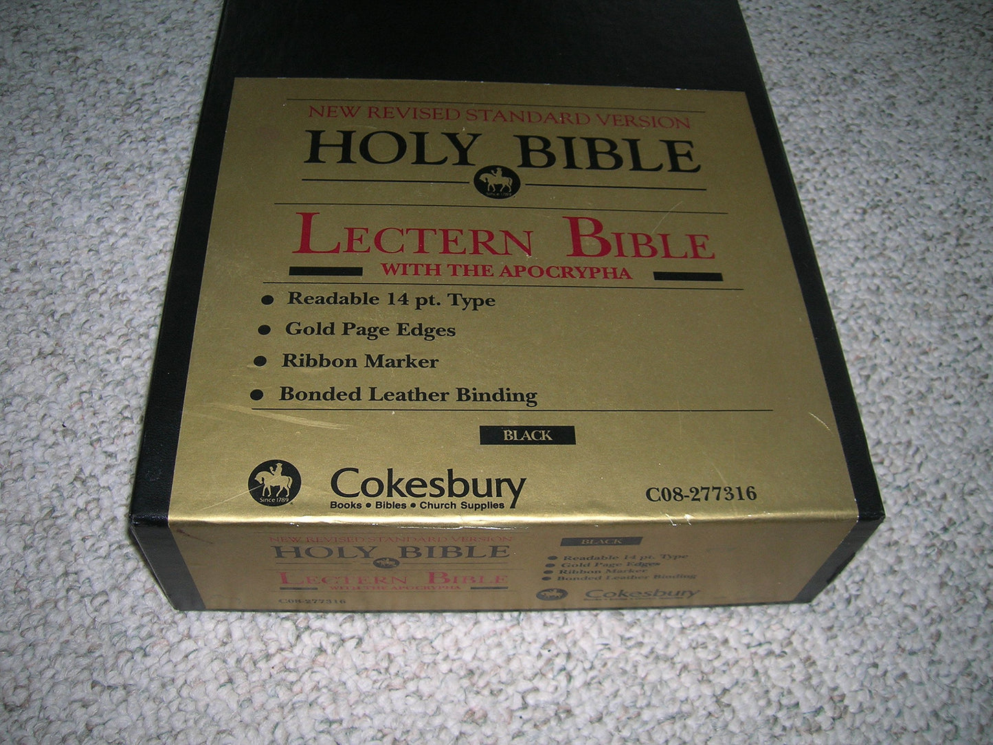 NRSV Lectern Bible with Apocrypha, Black Goatskin Leather over Boards, NR936:TAB Black Goatskin Leather Anglicized Edition