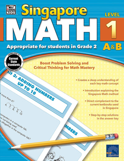 Singapore Math 2nd Grade Math Workbook, Addition, Subtraction, Multiplication and More for Homeschool or Classroom (Singapore Math, Level 1 A & B)