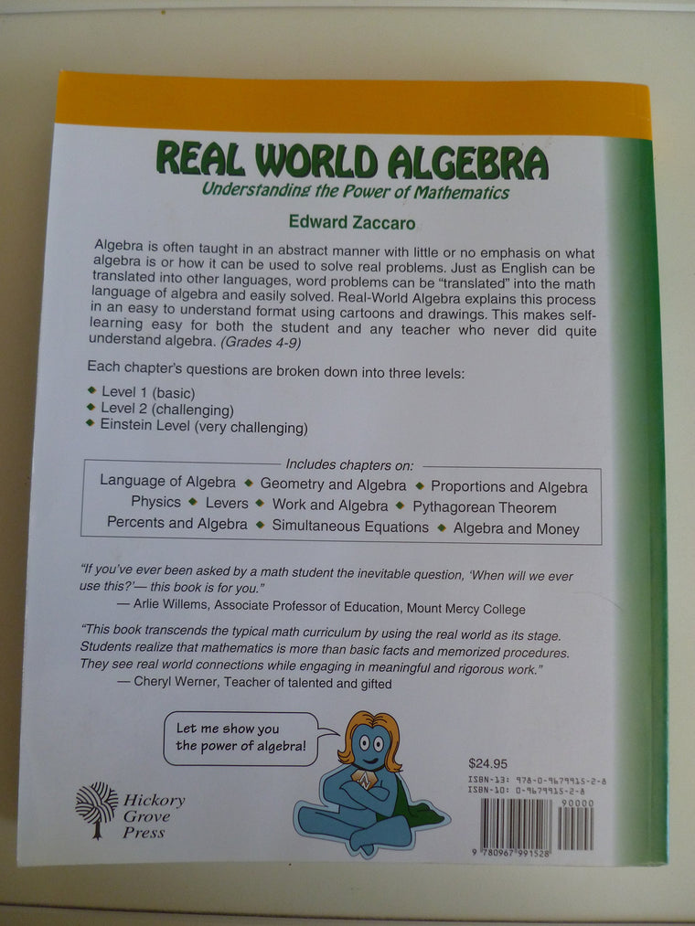 Real World Algebra: Understanding the Power of Mathematics — back cover