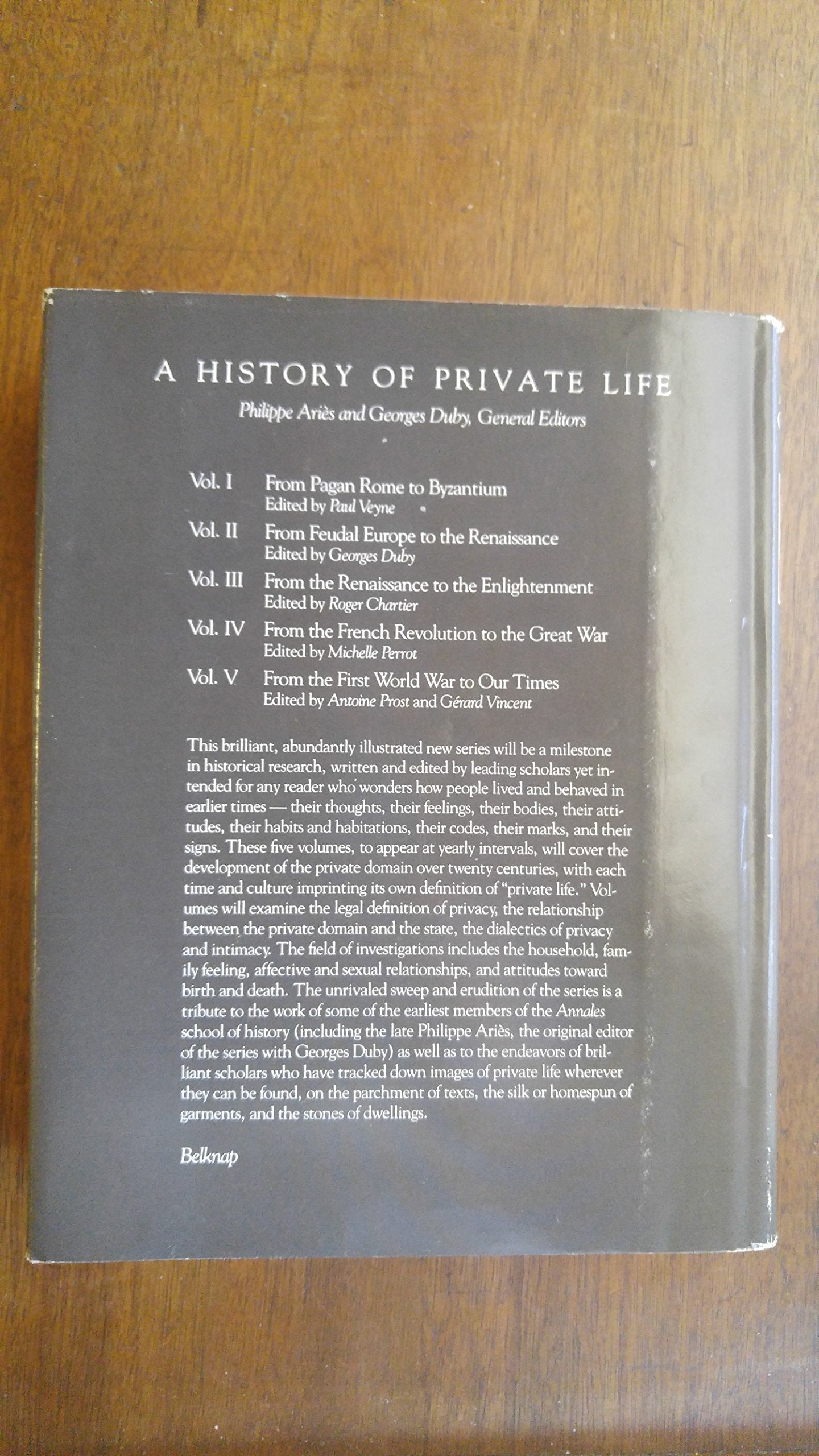 History of Private Life, Volume I: From Pagan Rome to Byzantium