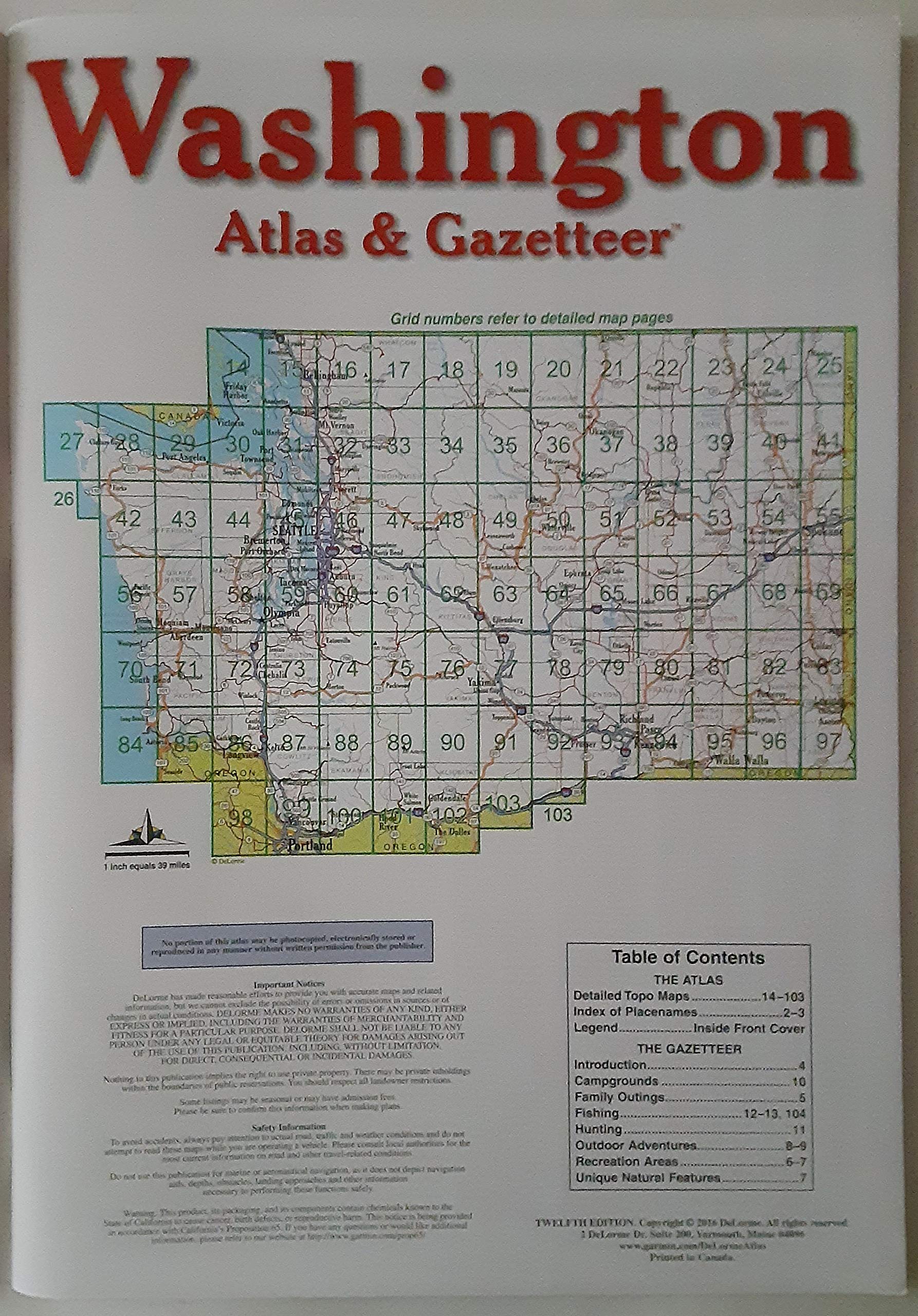 Washington Atlas & Gazetteer (Delorme Atlas & Gazetteer)