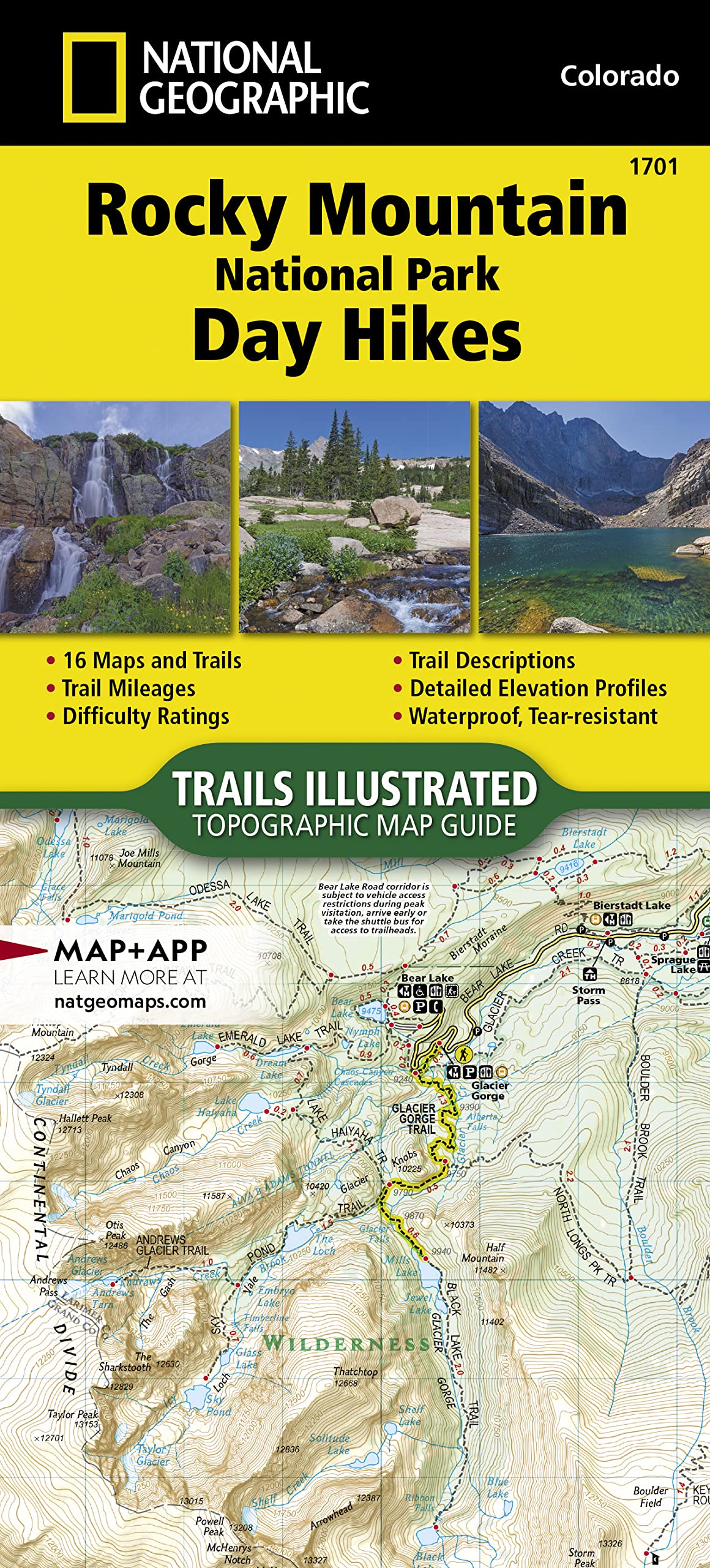Rocky Mountain National Park Day Hikes Map (National Geographic Topographic Map Guide, 1701)
