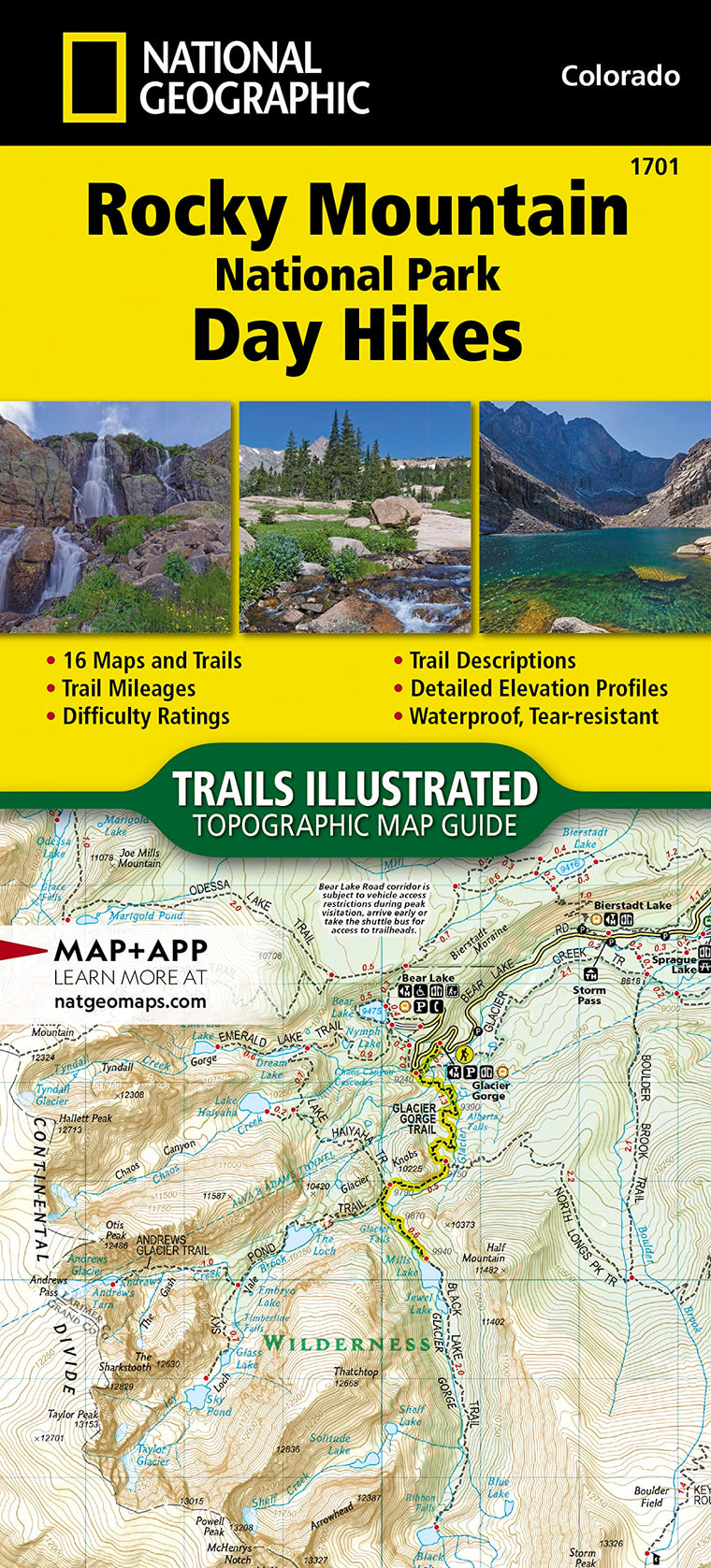 Rocky Mountain National Park Day Hikes Map (National Geographic Topographic Map Guide, 1701)