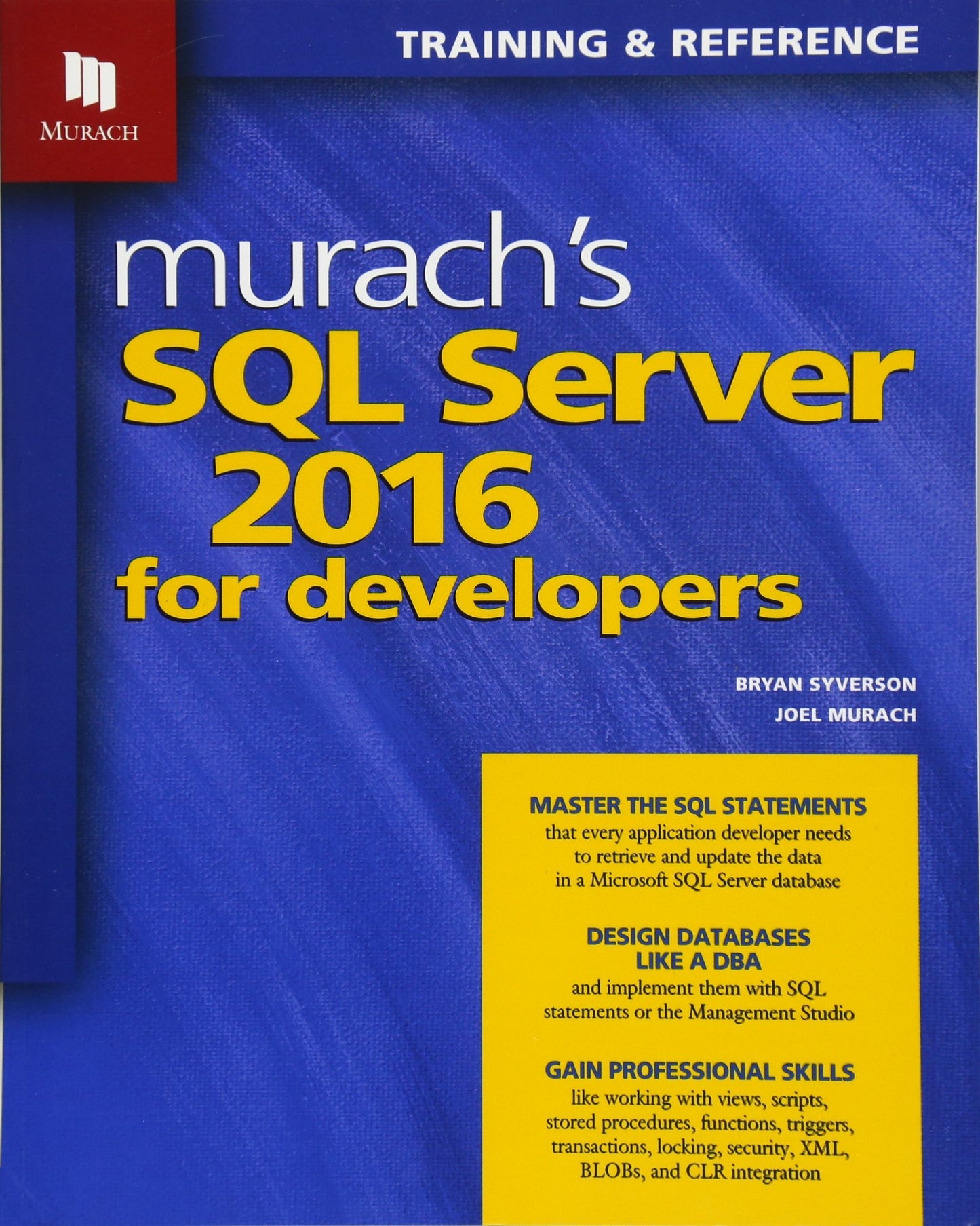 Murach's SQL Server 2016 for Developers