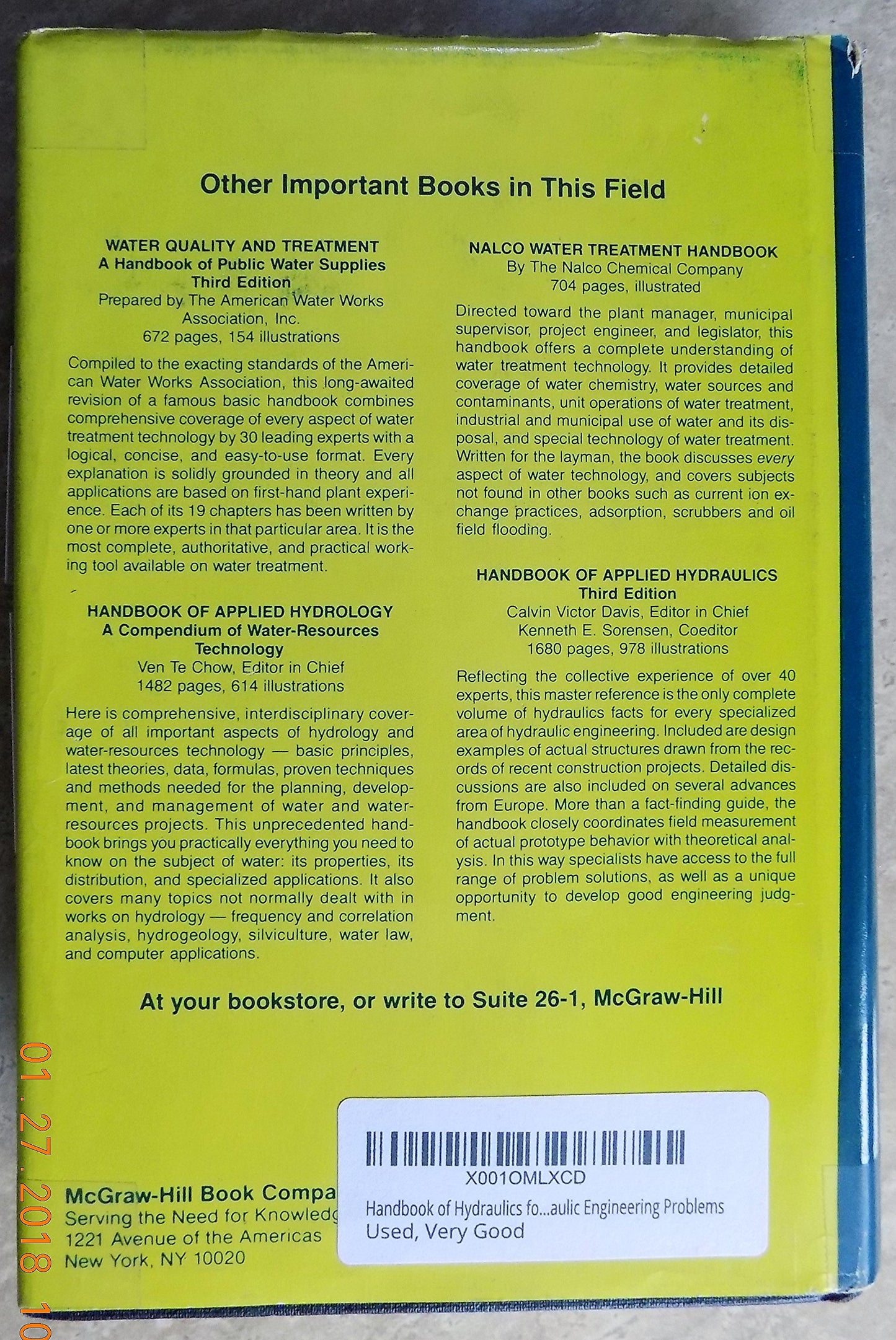 Handbook of Hydraulics for the Solution of Hydraulic Engineering Problems
