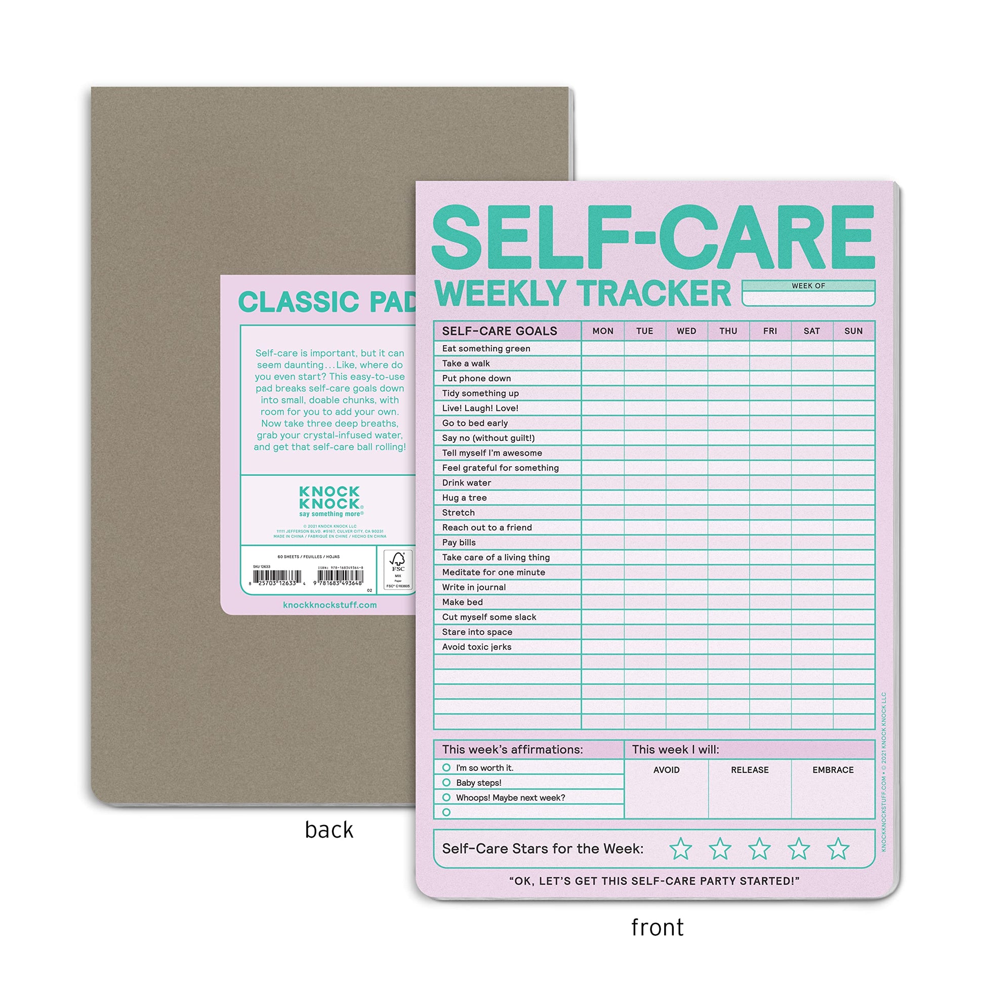 Knock Knock Self-Care Weekly Tracker Pad & Checklist Note Pad (Pastel Version) (Knock Knock Pads)