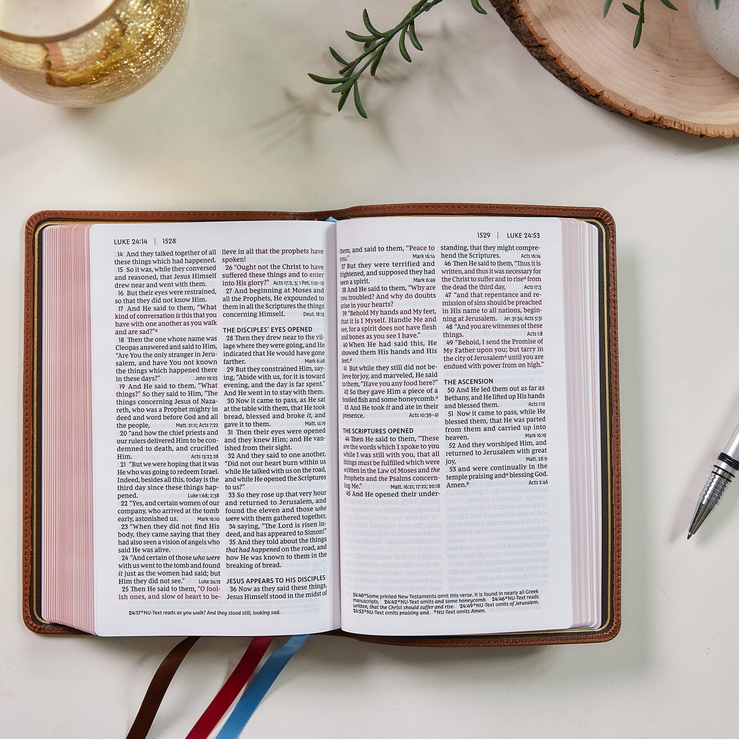 NKJV, End-of-Verse Reference Bible, Personal Size Large Print, Premium Goatskin Leather, Brown, Premier Collection, Red Letter, Comfort Print: Holy Bible, New King James Version
