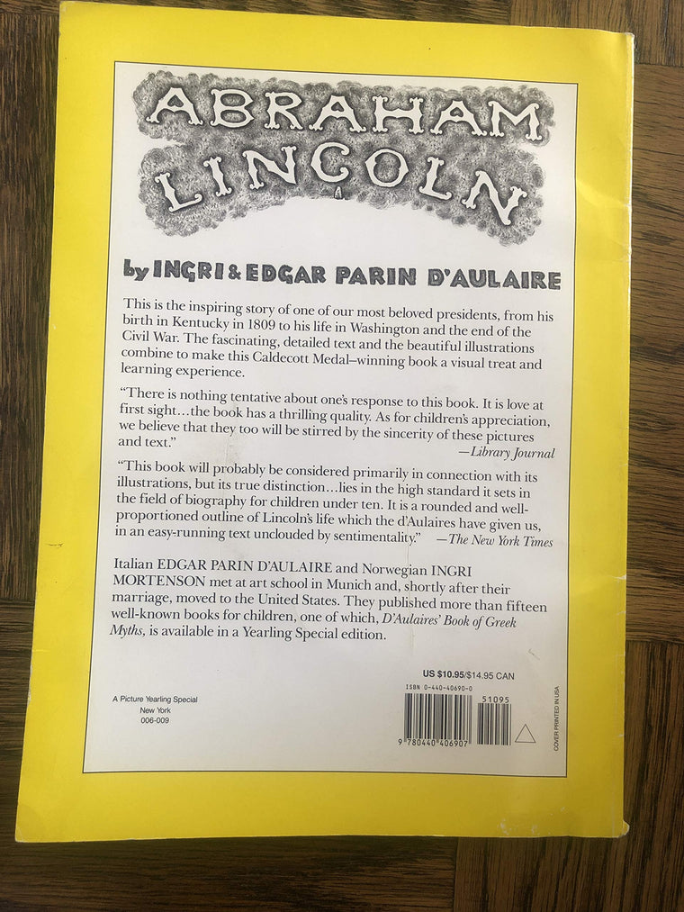 Abraham Lincoln (Dell Picture Yearling Special) — back cover