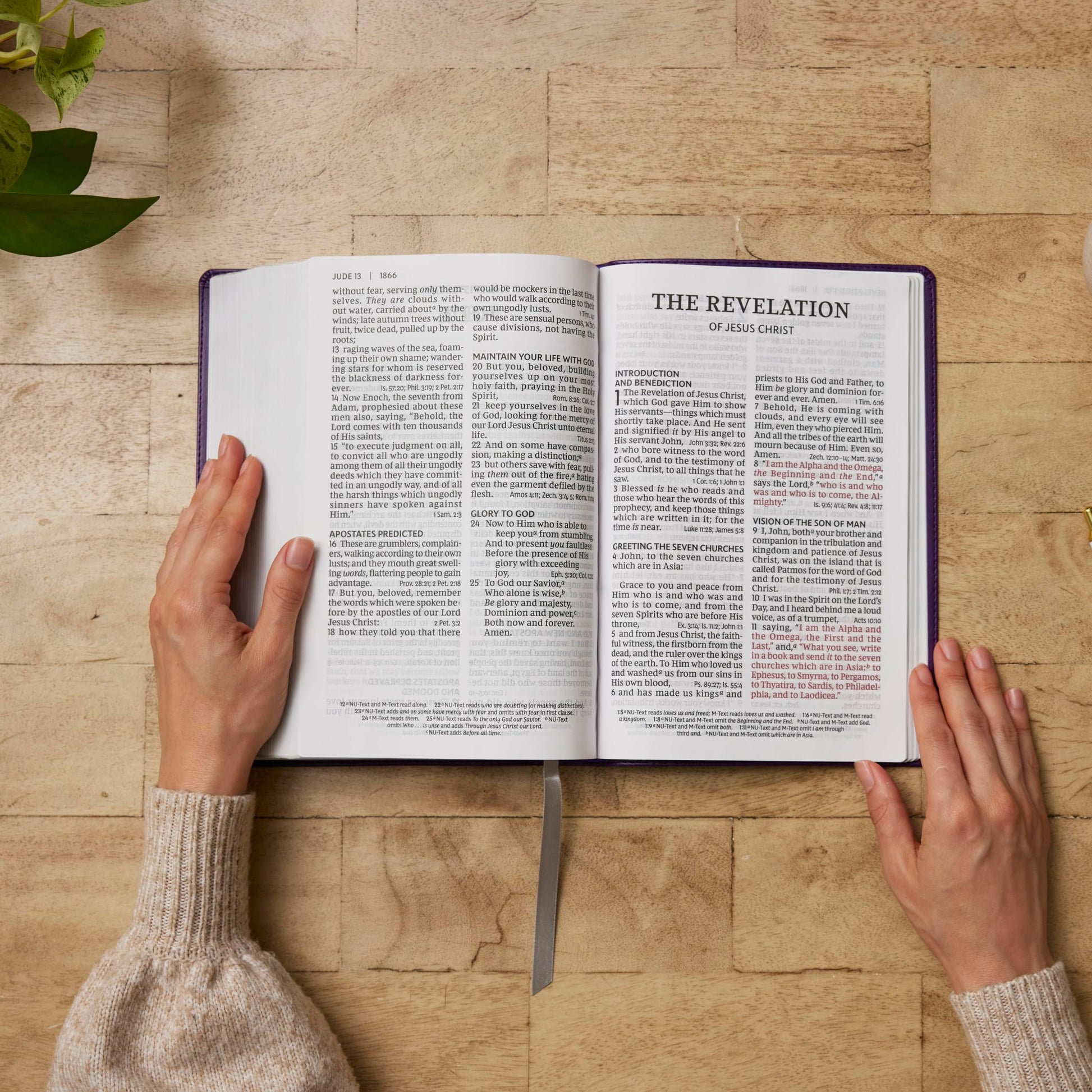 NKJV Giant Print End-of-Verse Reference Bible, Black Leathersoft, Red Letter, Comfort Print (Thumb Indexed): Holy Bible