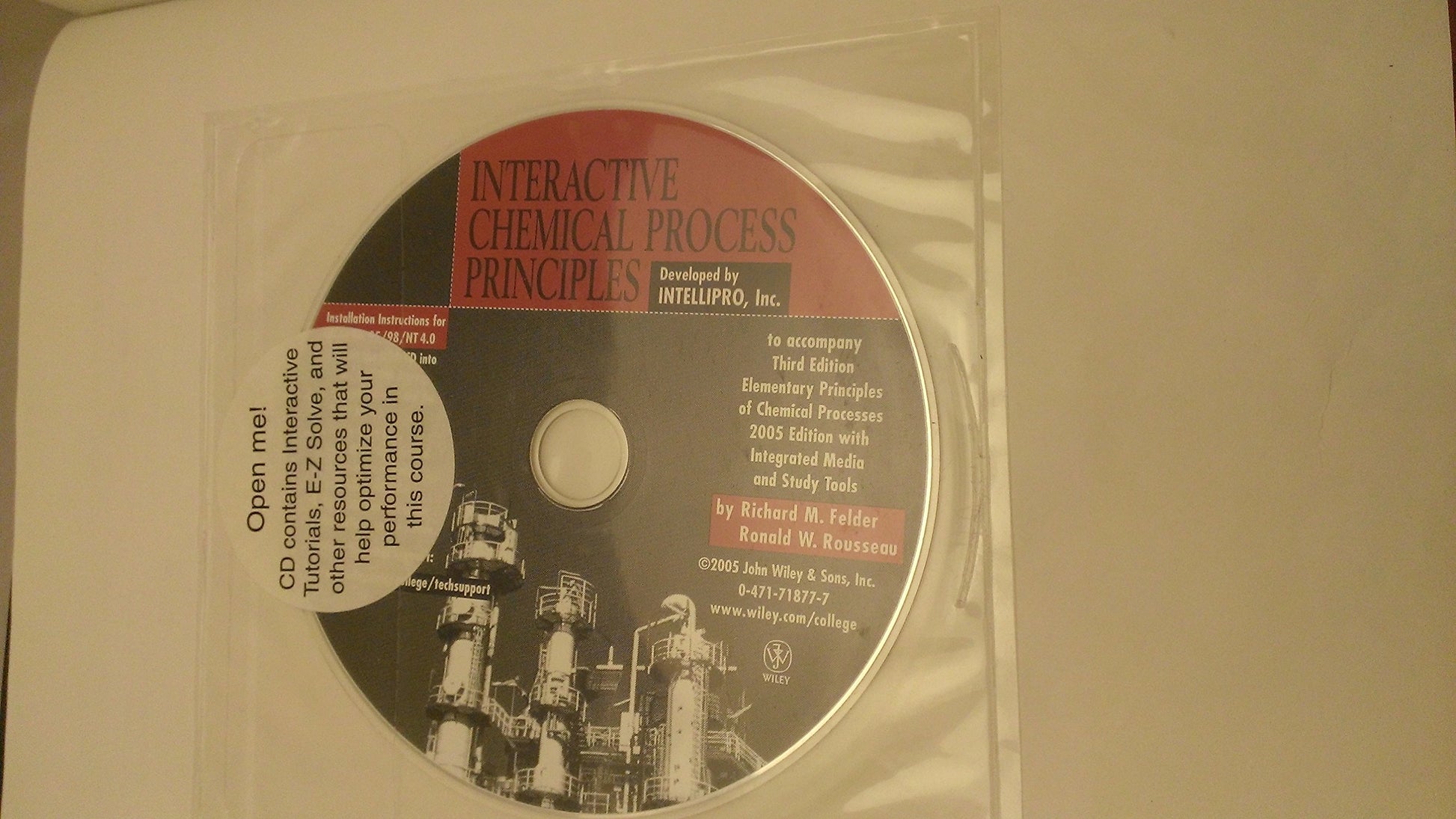 Elementary Principles of Chemical Processes