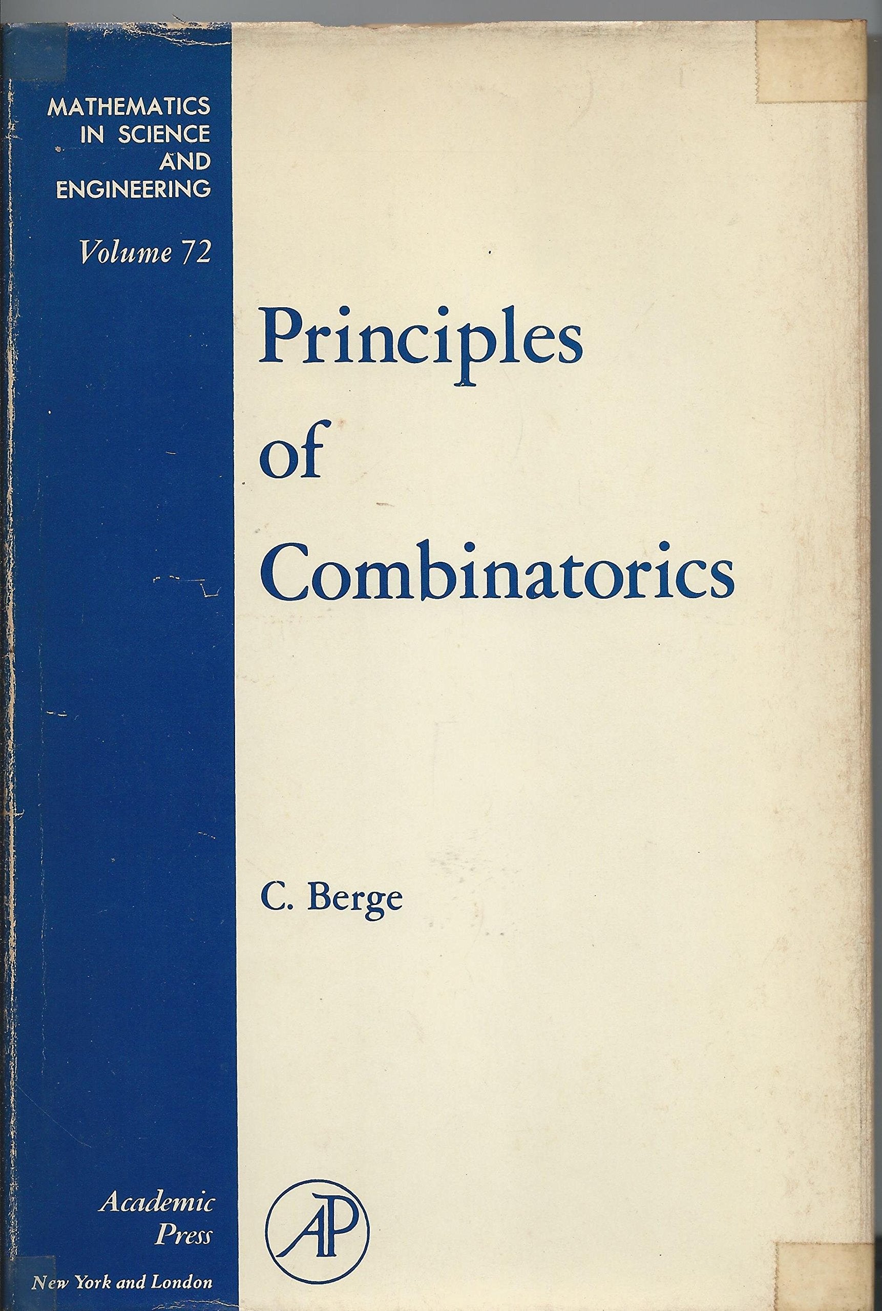 Principles of combinatorics, Volume 72 (Mathematics in Science and Engineering)