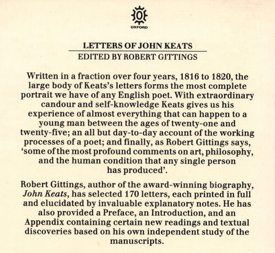 Letters of John Keats (Oxford Letters & Memoirs) by Keats, J