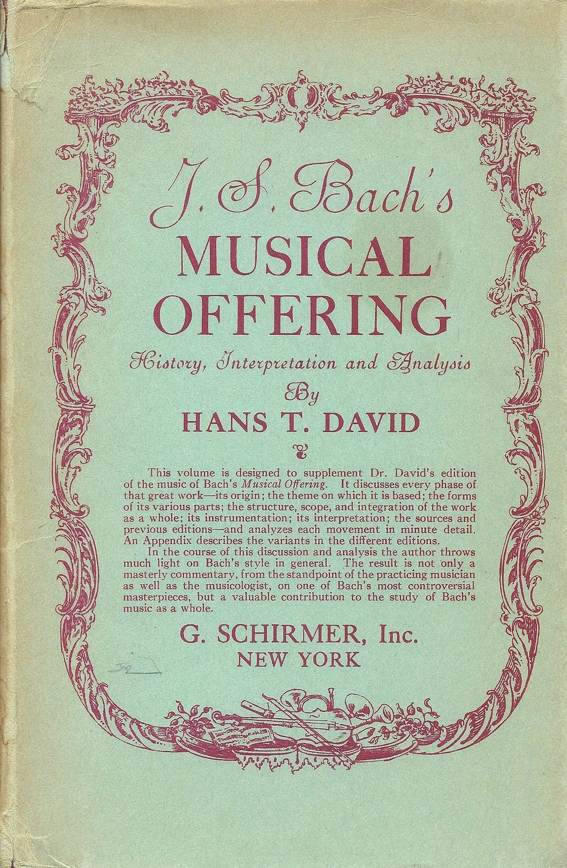 J.S. Bach's Musical Offering: History, Interpretation and An
