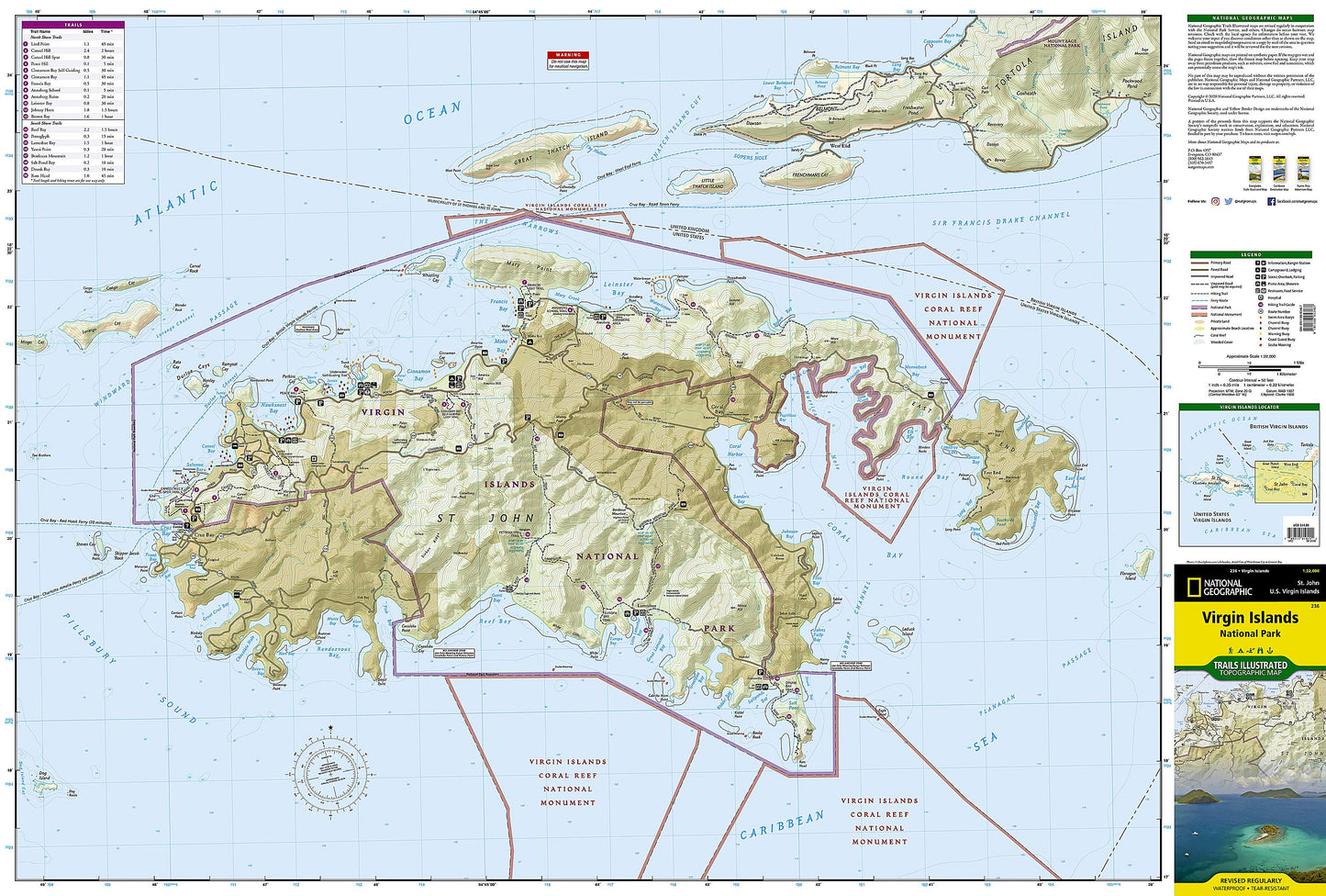 Virgin Islands National Park Map (National Geographic Trails Illustrated Map, 236)