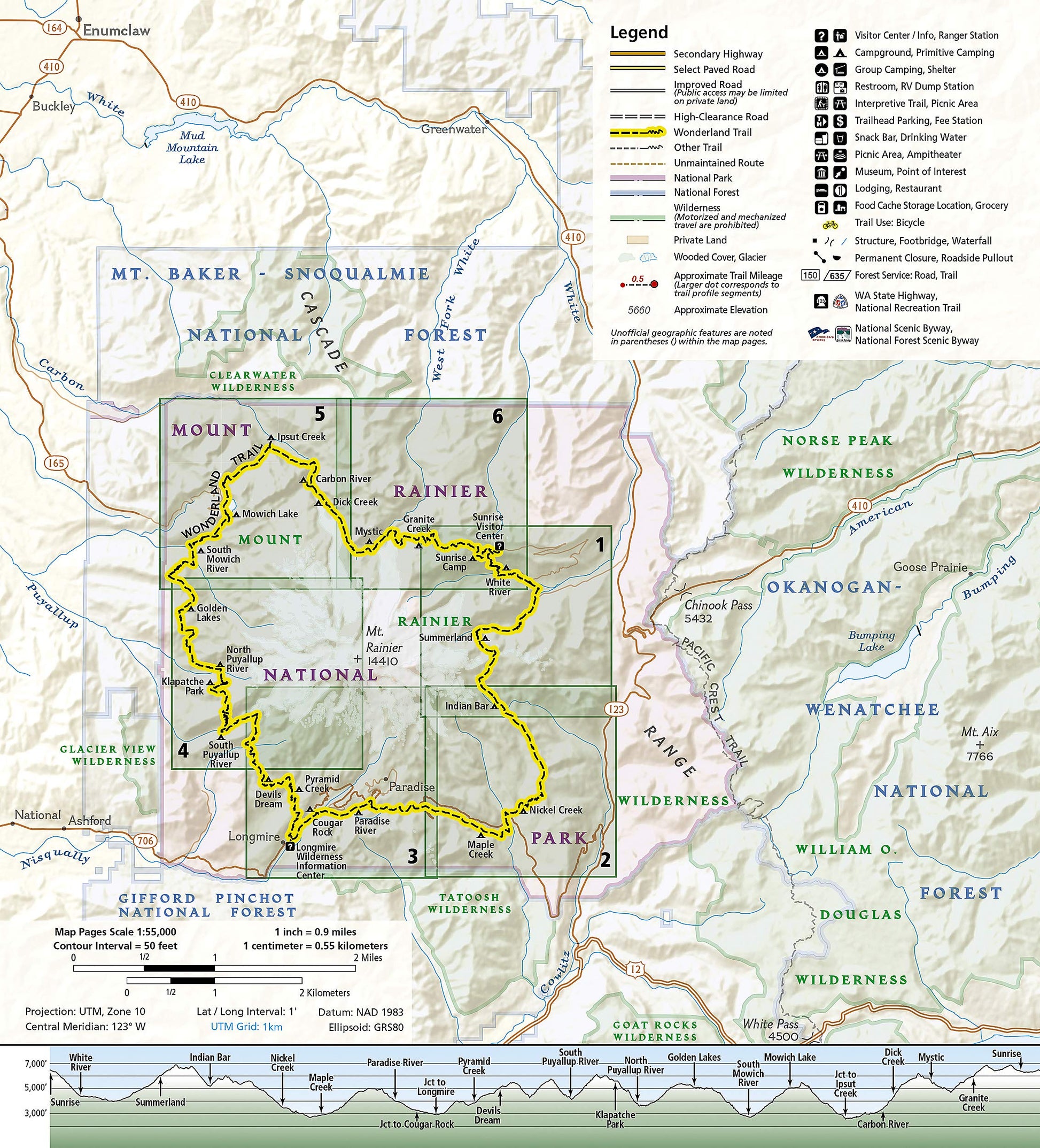 Wonderland Trail Map (National Geographic Topographic Map Guide, 1014)