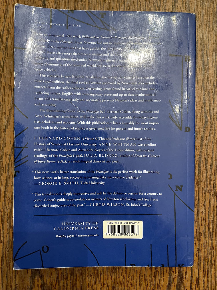 The Principia : Mathematical Principles of Natural Philosophy — back cover