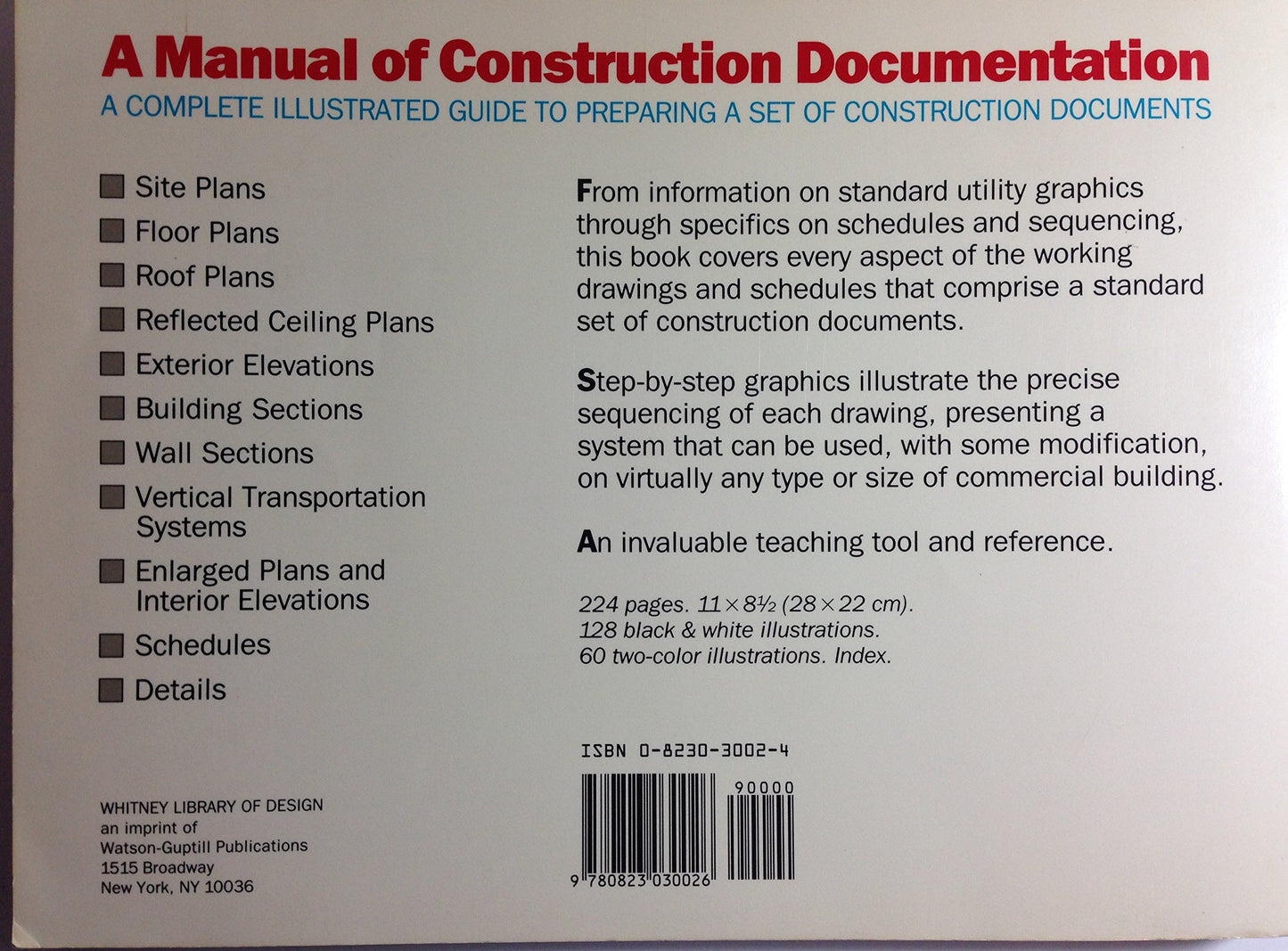 A Manual of Construction Documentation