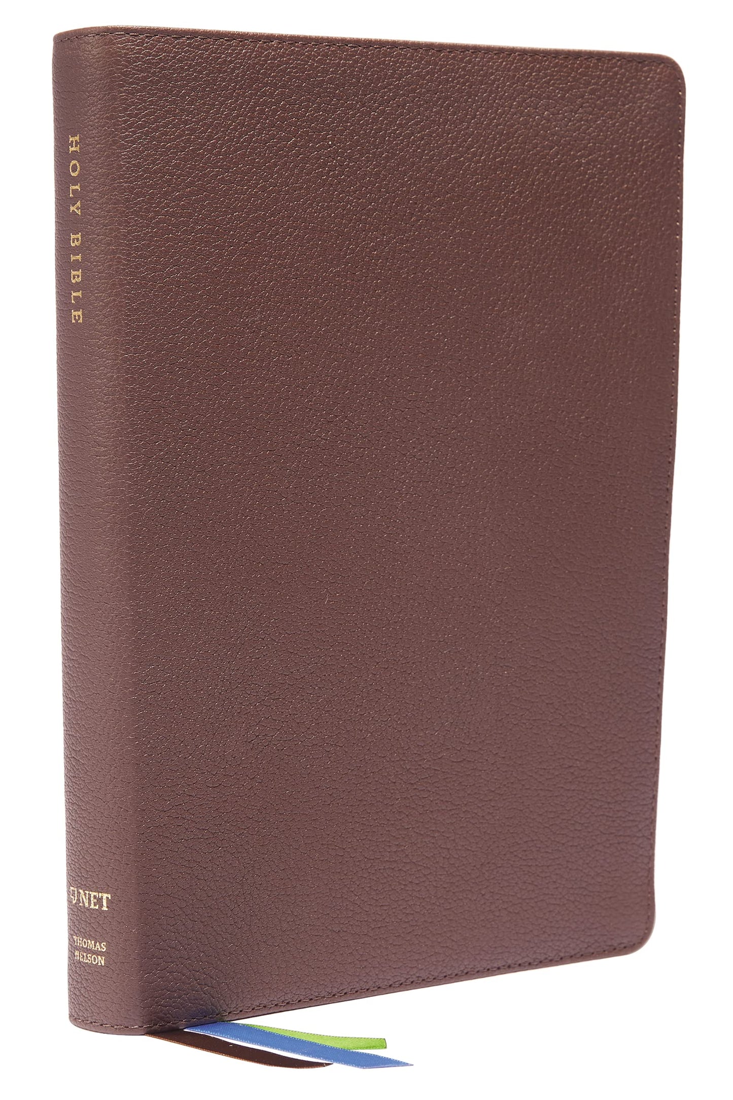 NET Bible, Thinline Large Print, Genuine Leather, Brown, Thumb Indexed, Comfort Print: Holy Bible