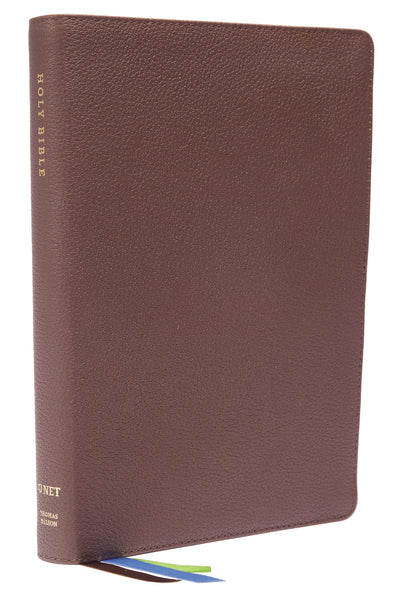 NET Bible, Thinline Large Print, Genuine Leather, Brown, Thumb Indexed, Comfort Print: Holy Bible