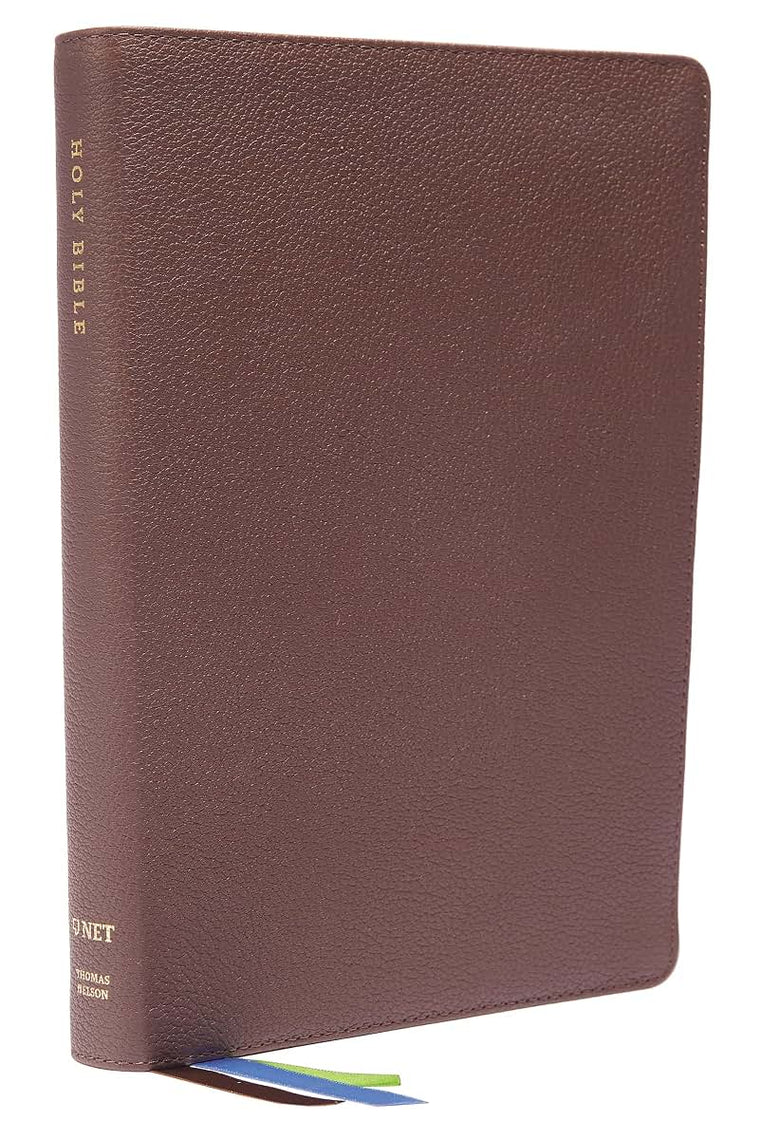NET Bible, Thinline Large Print, Genuine Leather, Brown, Thumb Indexed, Comfort Print: Holy Bible