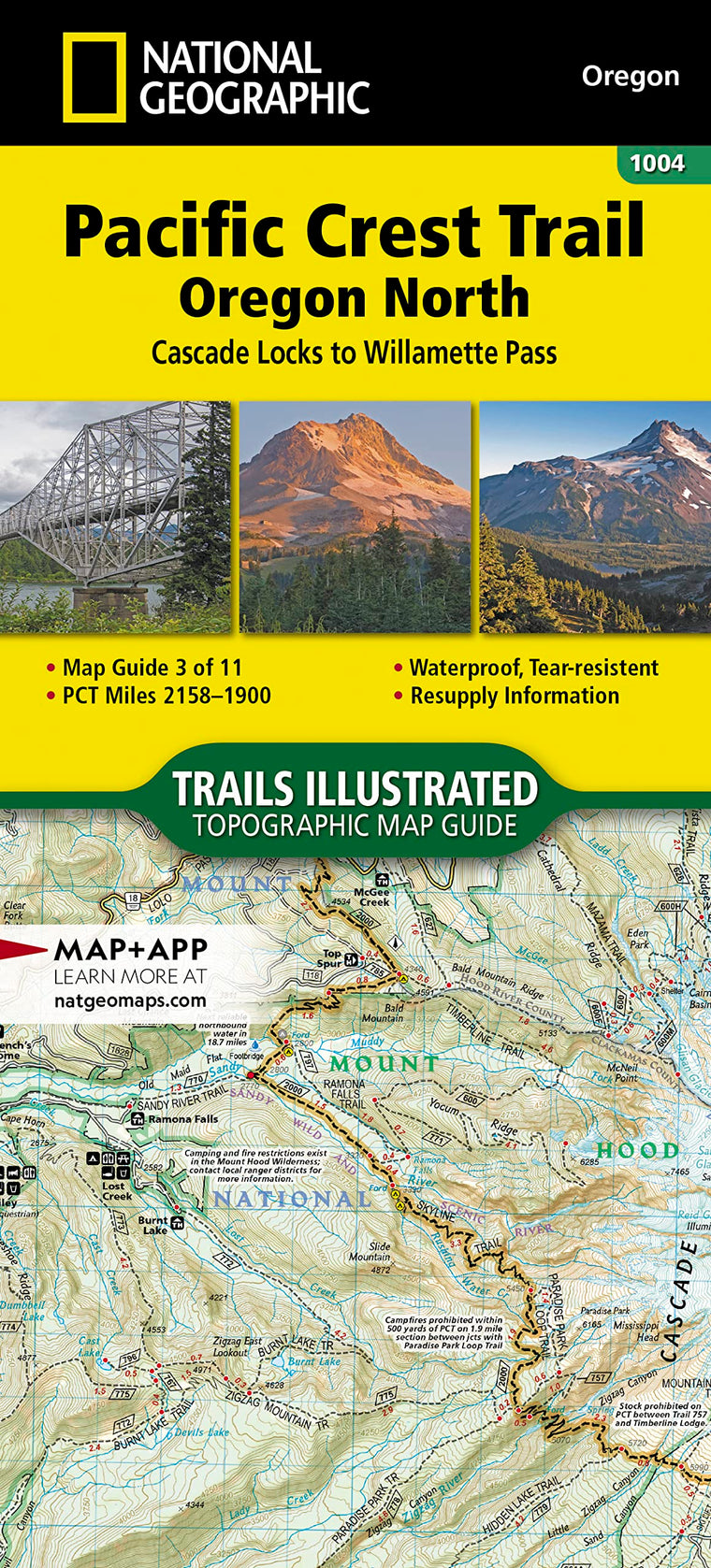 Pacific Crest Trail: Oregon North Map [Cascade Locks to Willamette Pass] (National Geographic Topographic Map Guide, 1004)