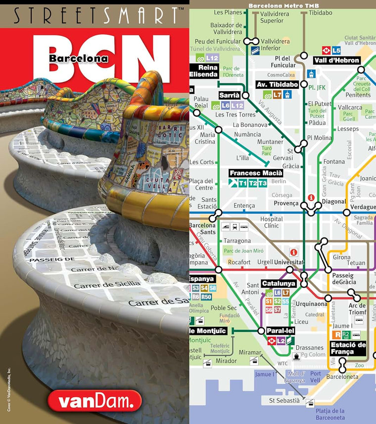 StreetSmart Barcelona Map by VanDam - Laminated pocket size Center City Map to Barcelona, Spain with all attractions, sights, museums, architecture ... (English, Spanish and Catalan Edition)