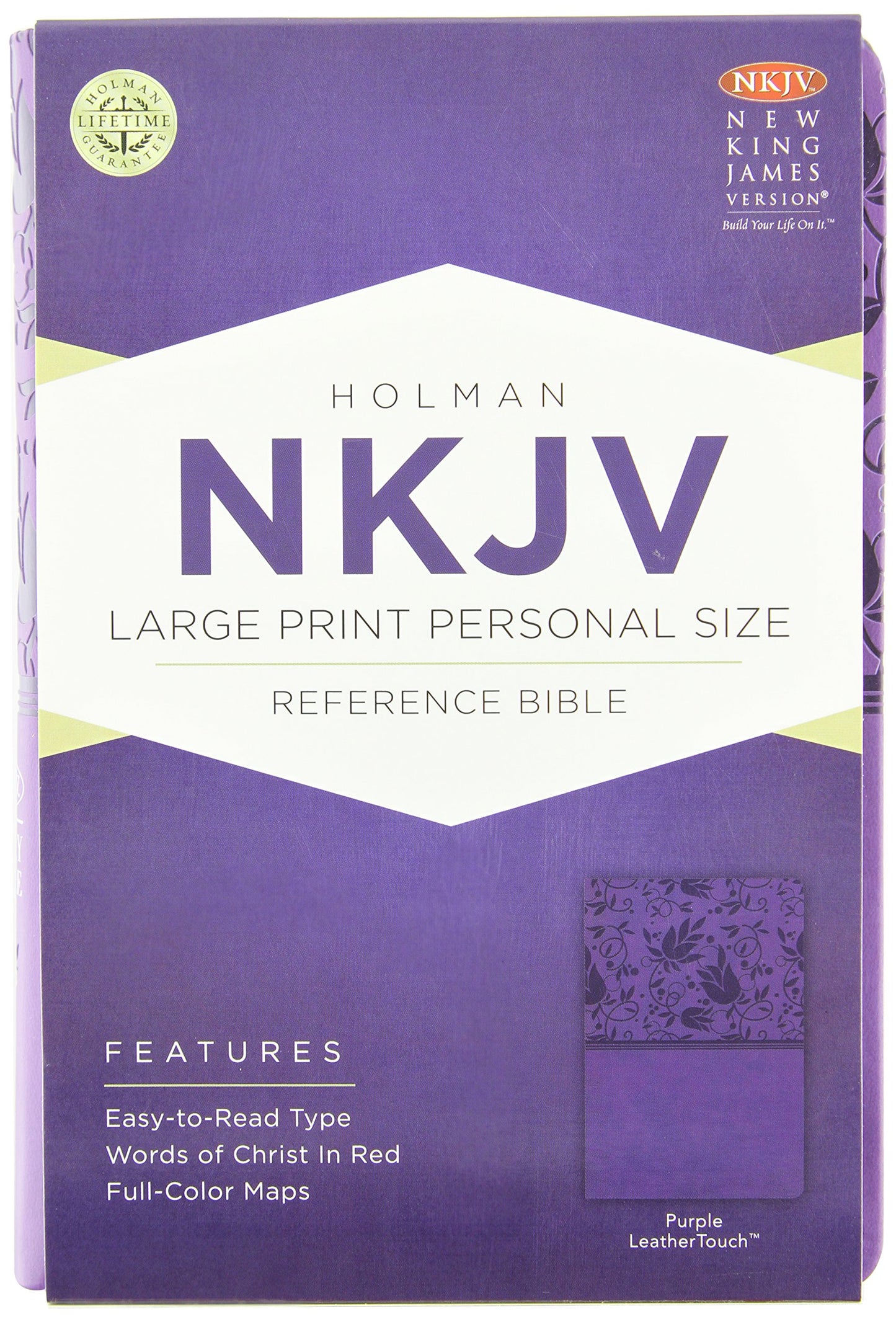 NKJV Large Print Personal Size Reference Bible, Purple LeatherTouch
