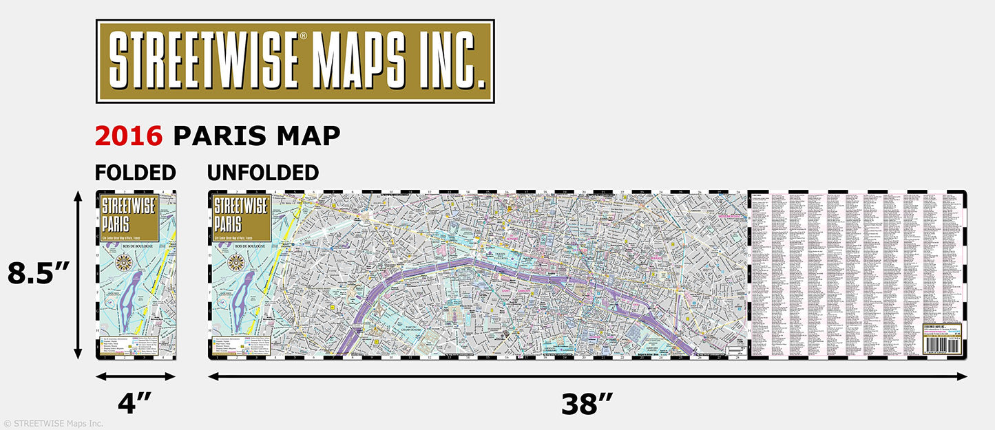 Streetwise Paris Map - Laminated City Center Street Map of P