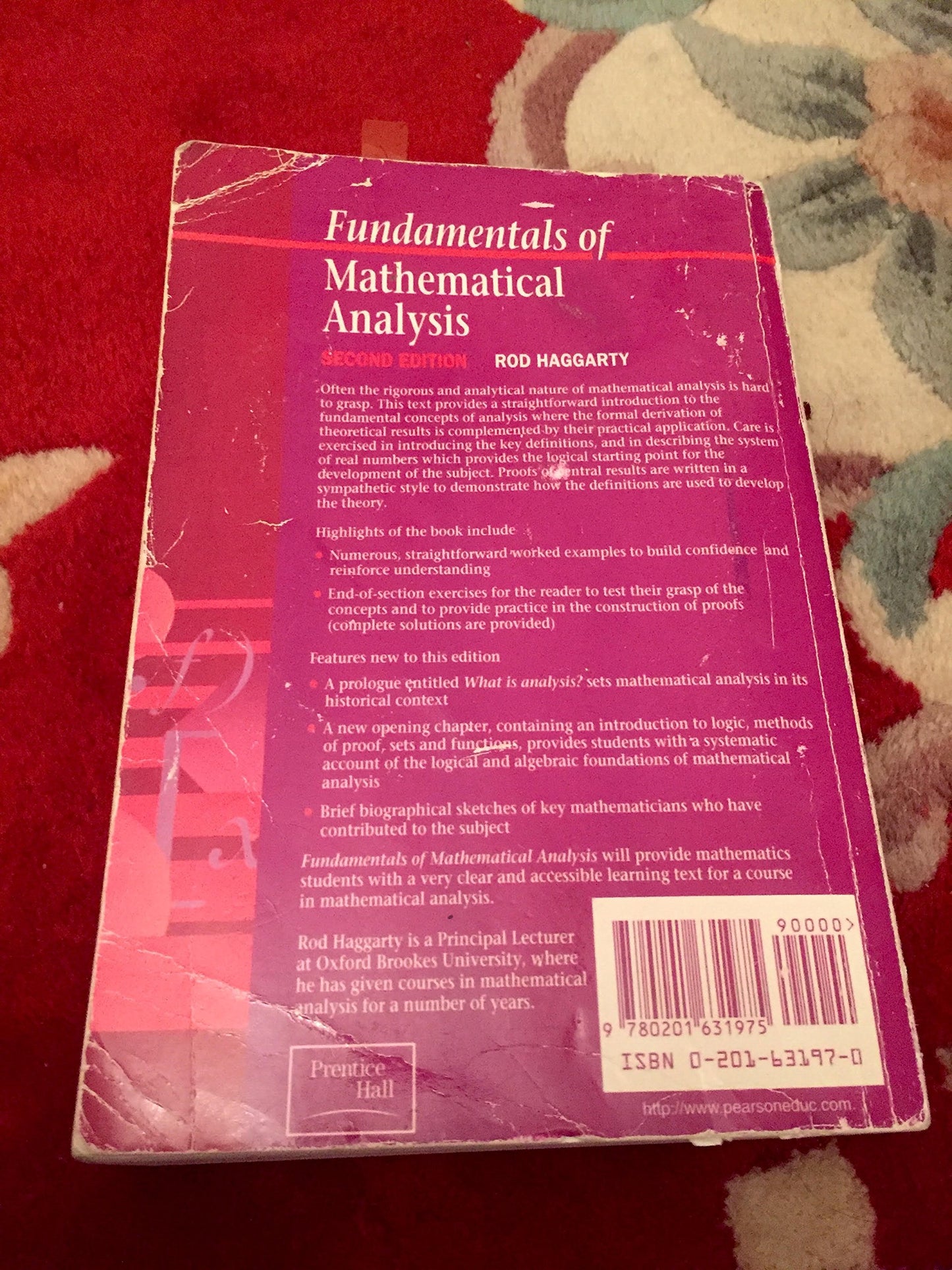 Fundamentals of Mathematical Analysis by Haggarty, Rod