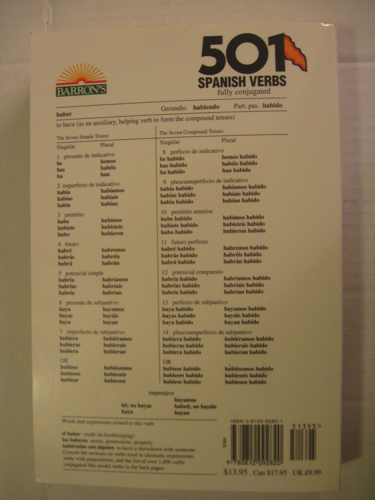 501 Spanish Verbs: Fully Conjugated in All the Tenses in a New Easy-To-Learn Format Alphabetically Arranged