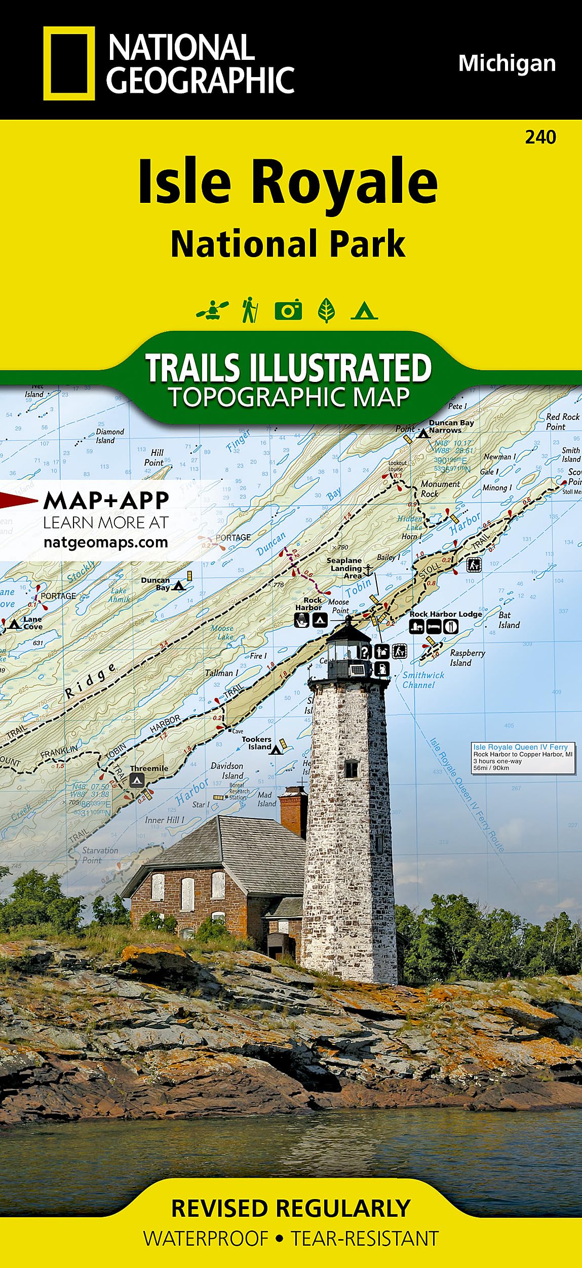 Isle Royale National Park Map (National Geographic Trails Illustrated Map, 240)