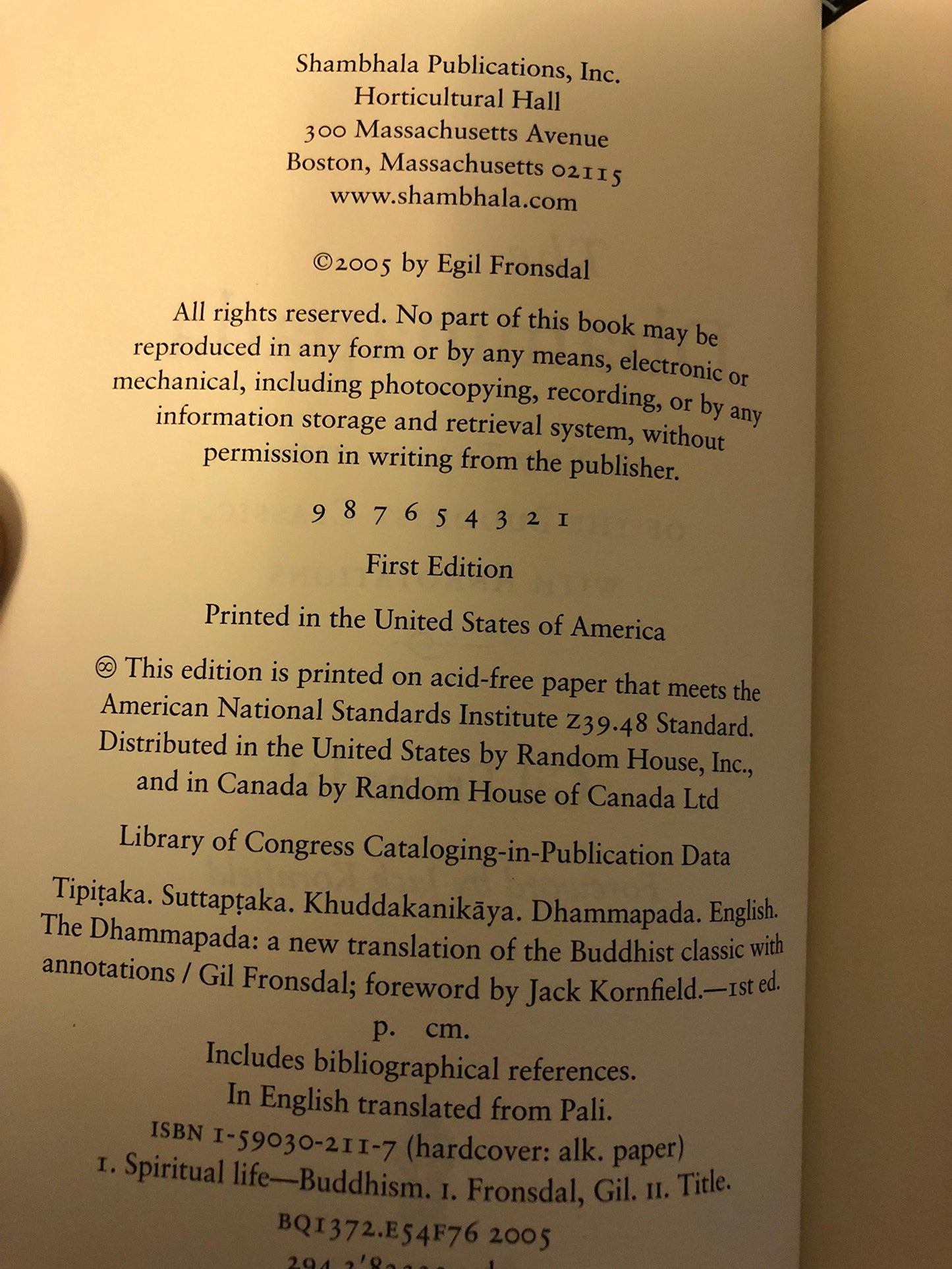The Dhammapada: A New Translation of the Buddhist Classic with Annotations