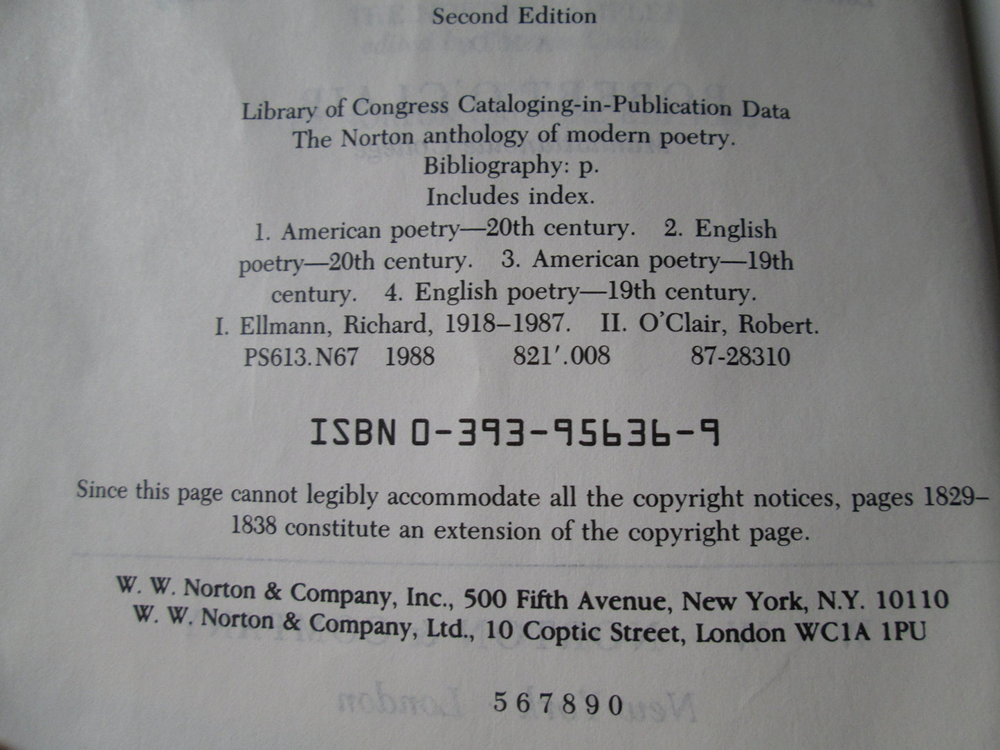 Norton Anthology of Modern Poetry