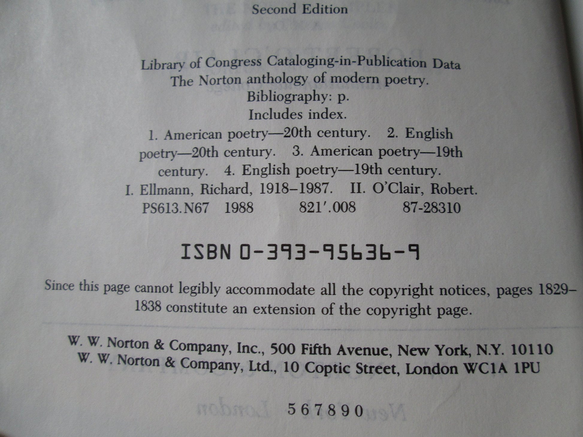 Norton Anthology of Modern Poetry
