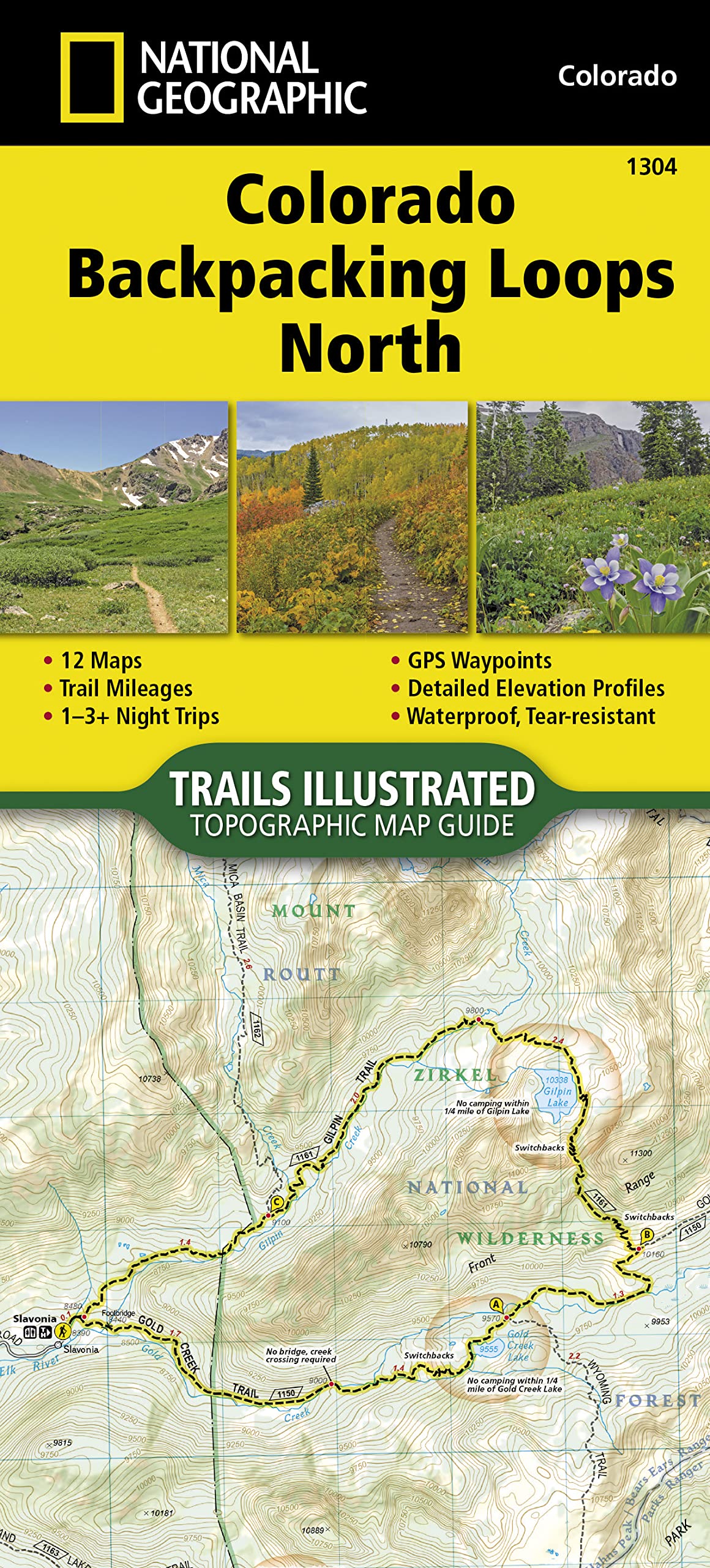 Colorado Backpack Loops North Map (National Geographic Topographic Map Guide, 1304)