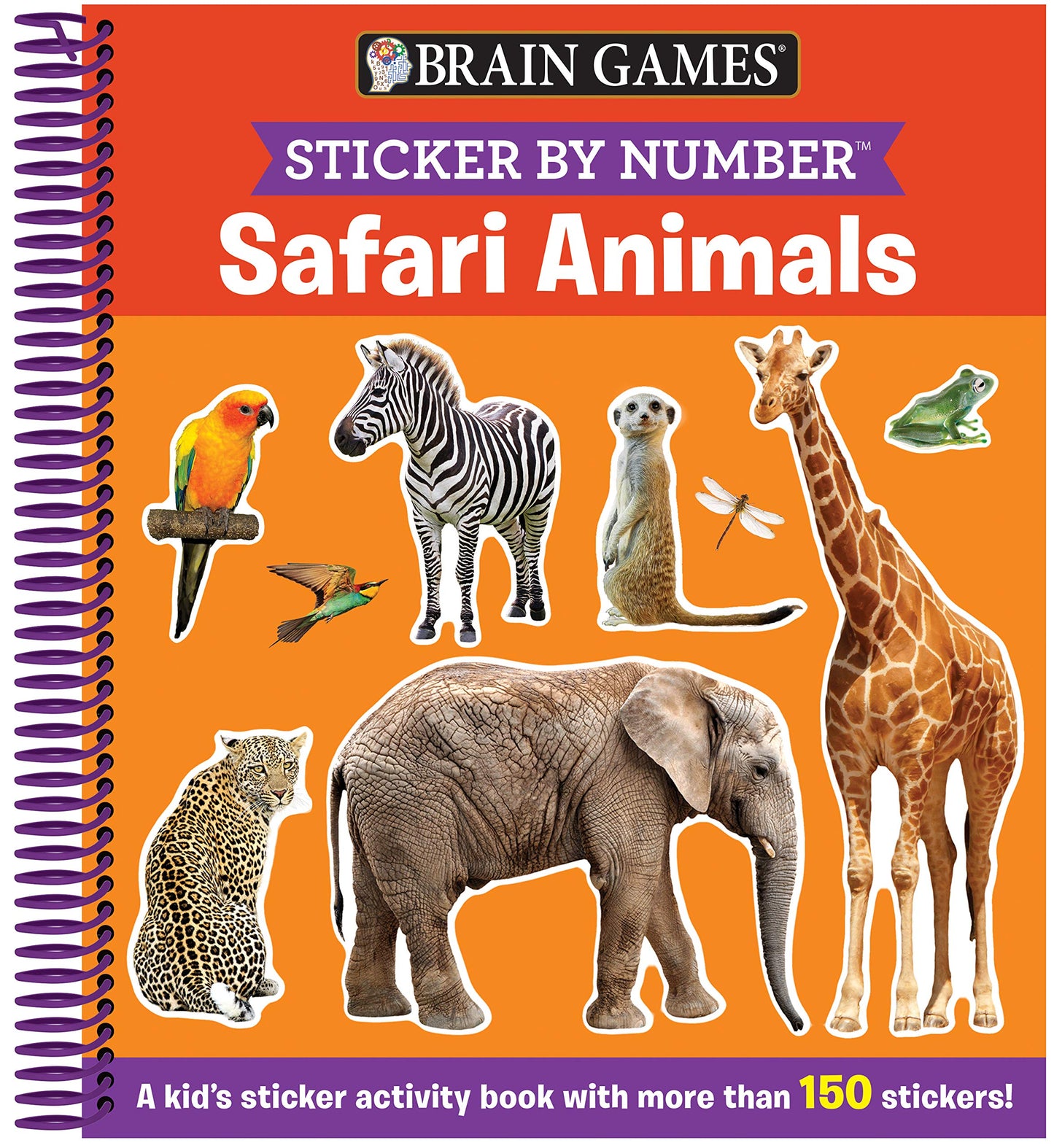 Brain Games - Sticker by Number: Safari Animals (For Kids Ages 3-6): A Kid's Sticker Activity Book With More Than 150 Stickers! (Brain Games - Sticker Activity)