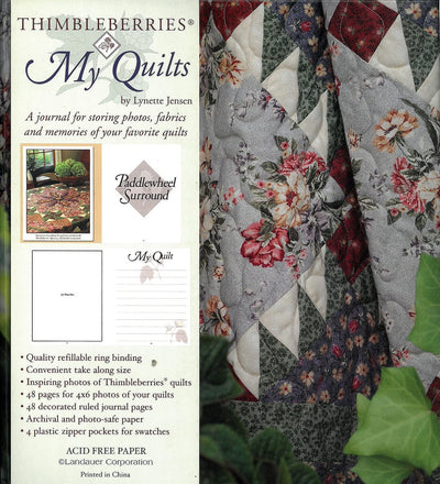 Thimbleberries (R) My Quilts: A Journal for Storing Photos, Fabrics and Memories of Your Favorite Quilts (Landauer) Refillable 6-Ring Binder with Photo-Safe Paper, Zipper Pouches, Lined Journal Pages