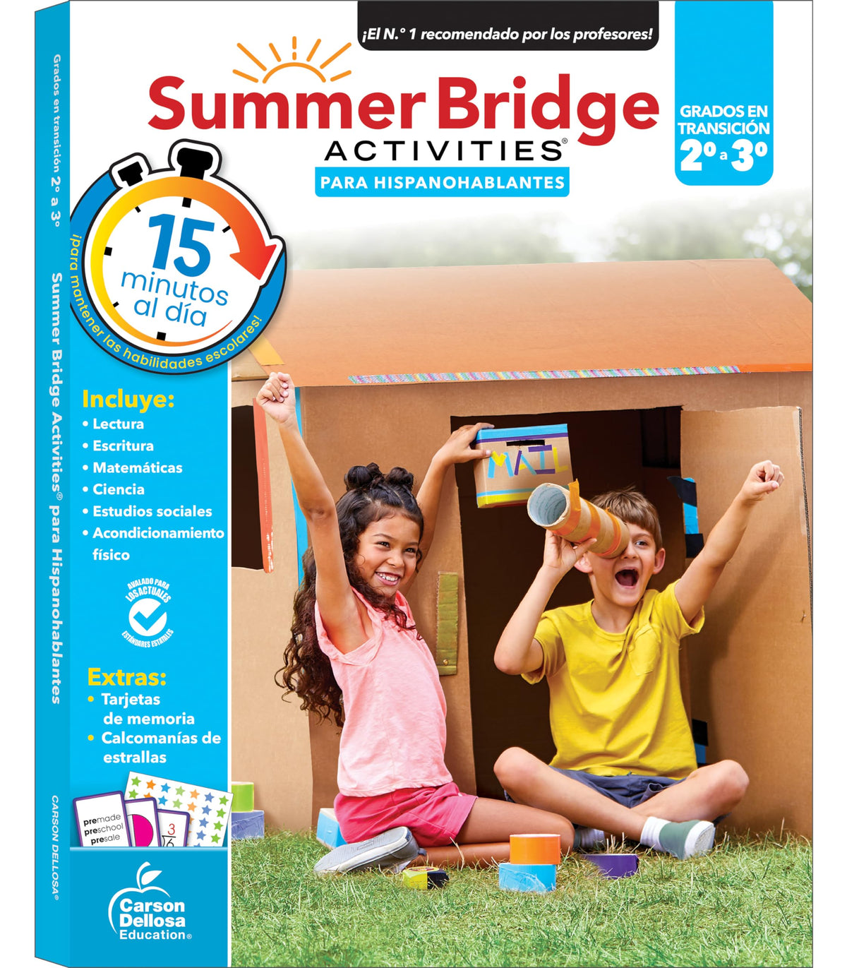 Summer Bridge Activities Spanish 2nd to 3rd Grade Workbooks, Activity Book With Math, Reading Comprehension, Science, Fitness, Social Studies, Writing Practice, and Flash Cards