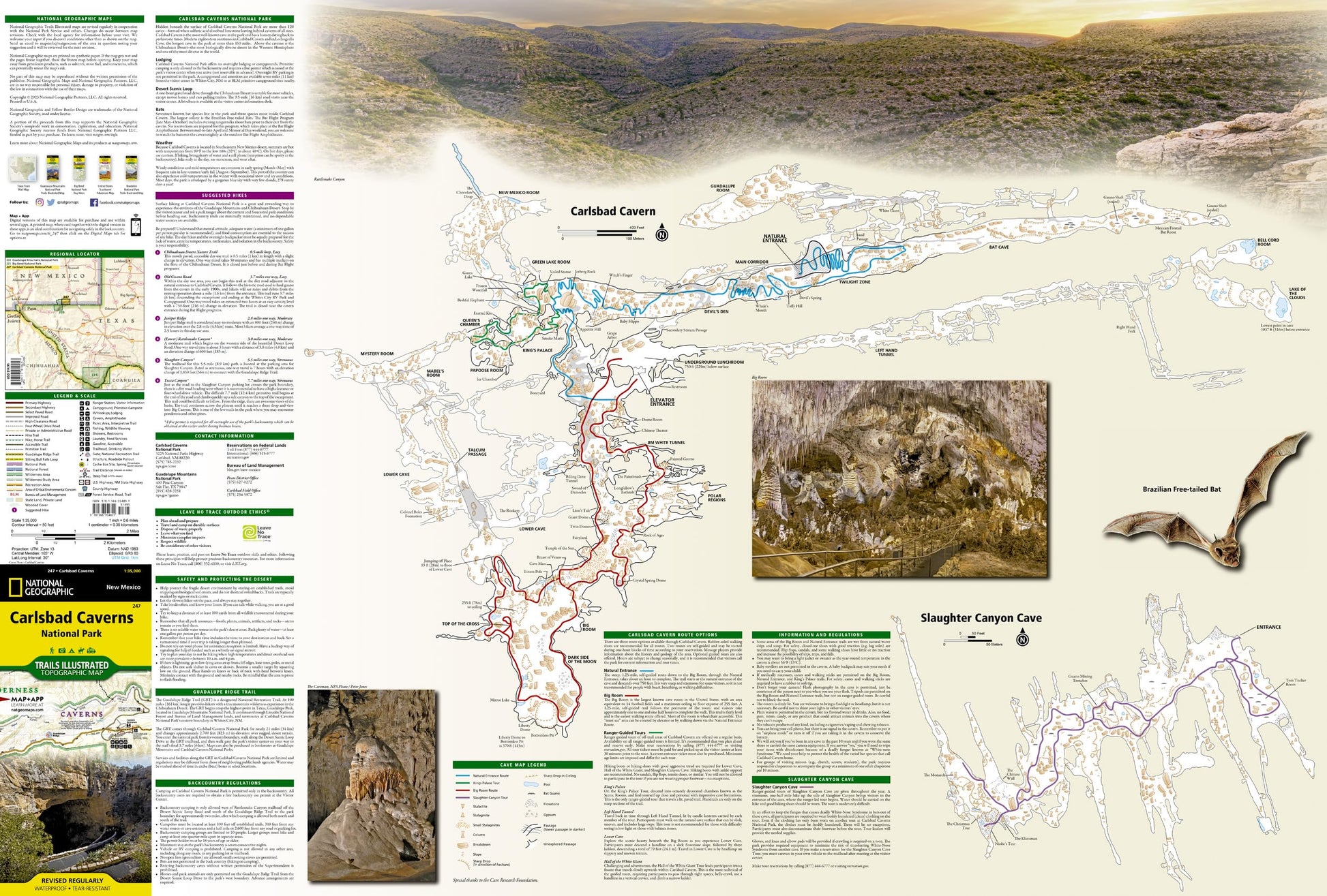 Carlsbad Caverns National Park Map (National Geographic Trails Illustrated Map, 247)
