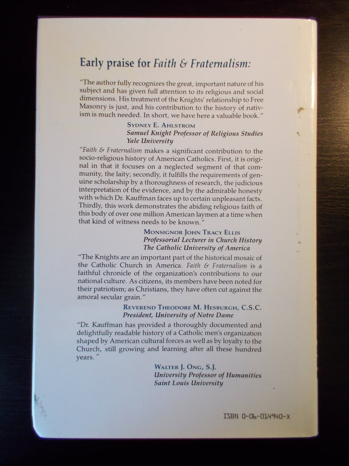 Faith and fraternalism: The history of the Knights of Columbus, 1882-1982