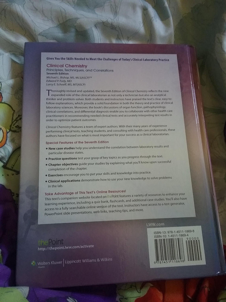 Clinical Chemistry: Principles, Techniques and Correlations — back cover