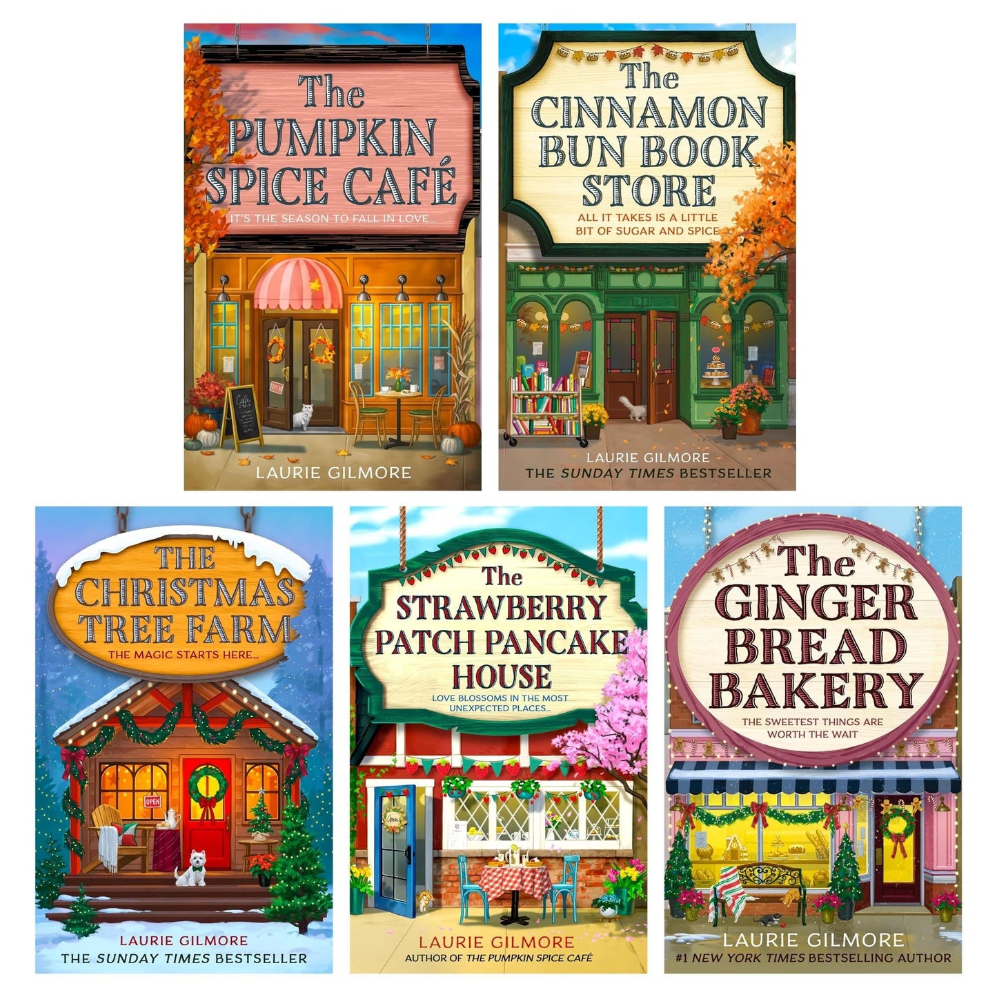 Dream Harbor Series 5 Book Collection Set - The Pumpkin Spice Café, The Cinnamon Bun Bookstore, The Christmas Tree Farm, The Strawberry Patch Pancake House and The Gingerbread Bakery